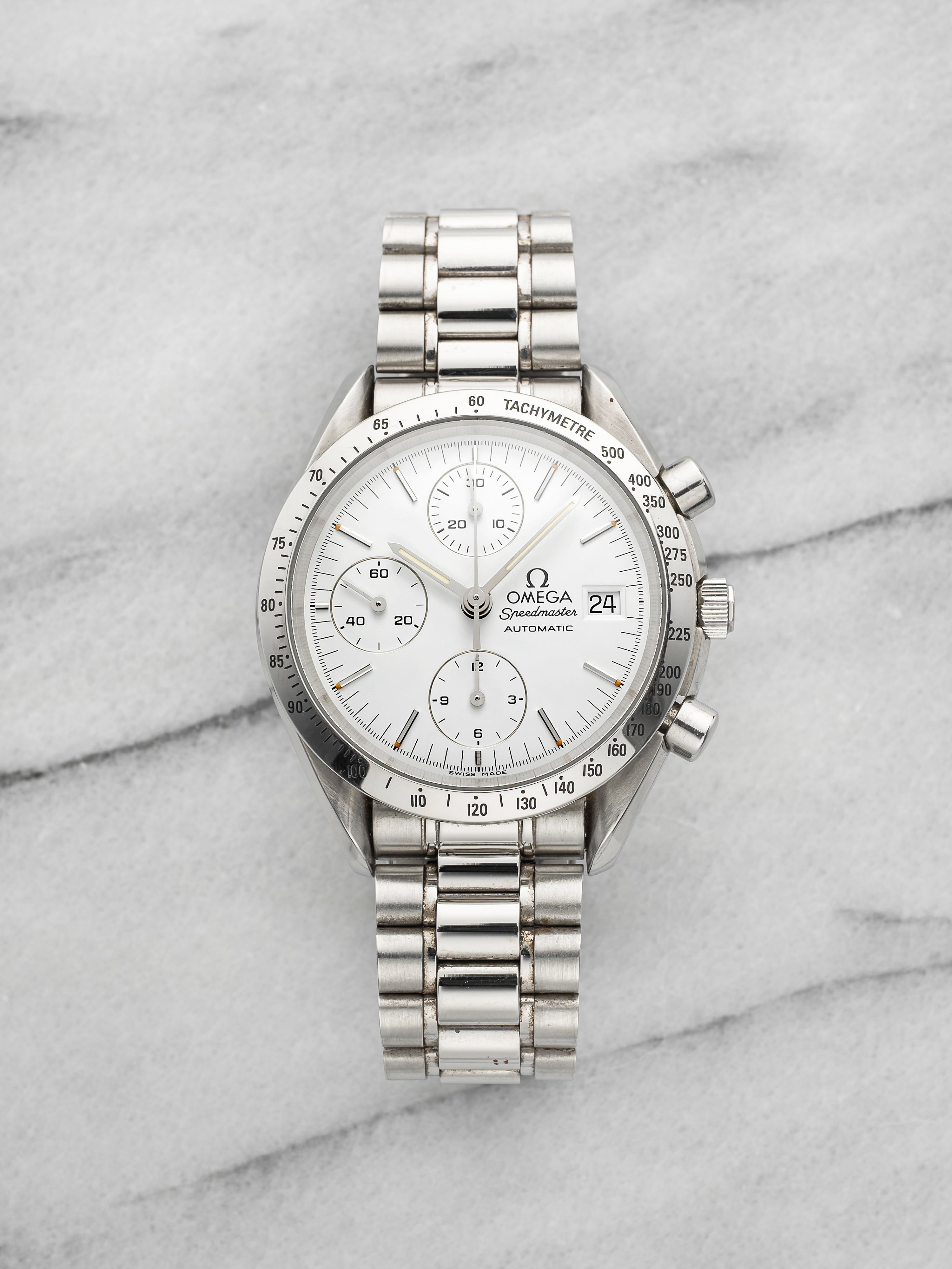 Vintage 1990s Omega Speedmaster 3511.2 Steel White Dial Auto 39mm