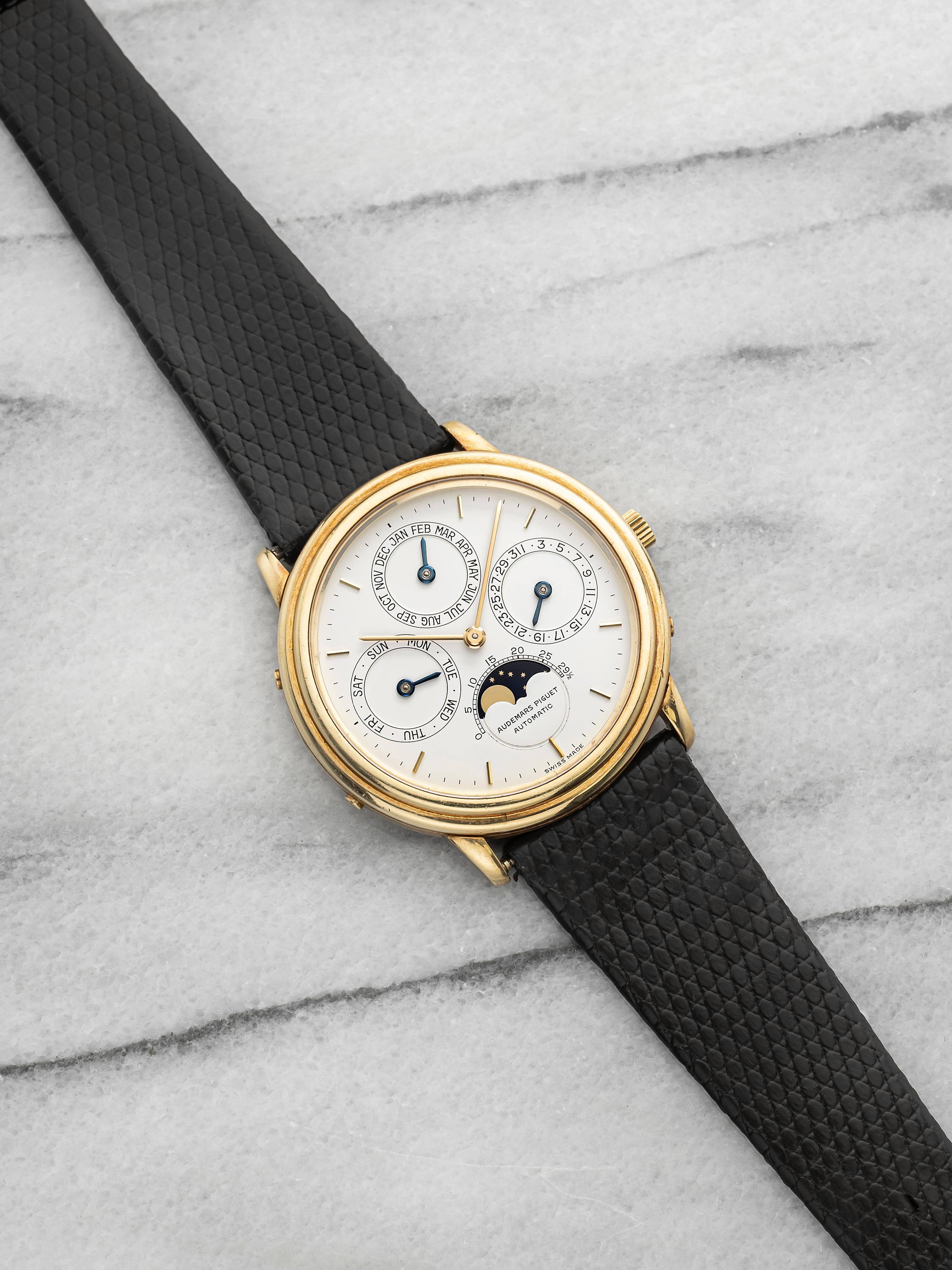 Vintage 1980s Audemars Piguet 25548BA Quantieme Perpetual Cal. 18K YG Auto 36mm