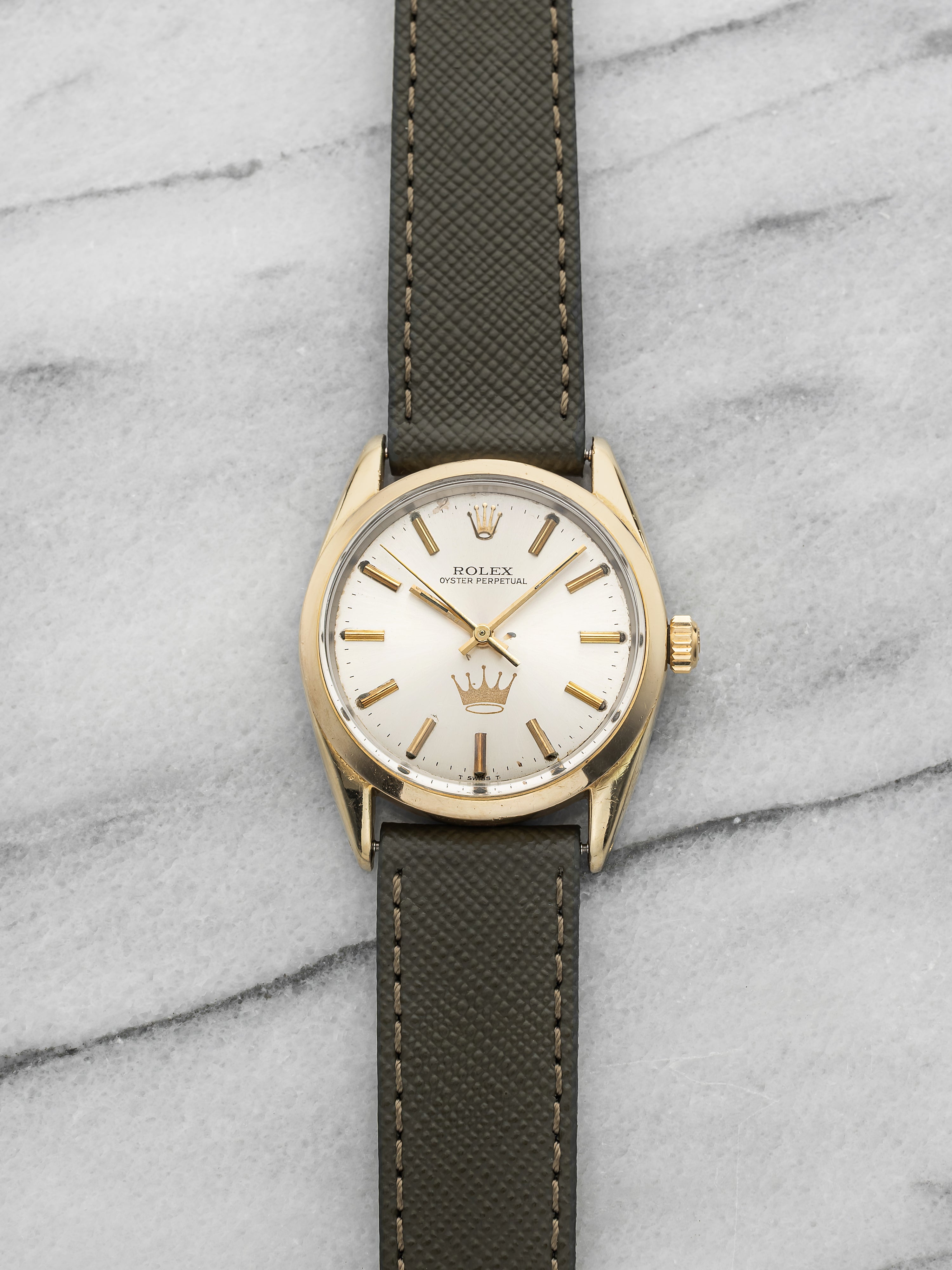 Vintage 1983 Rolex Oyster Perpetual 1024 Gold Plated Hallmark Dial Auto 34mm