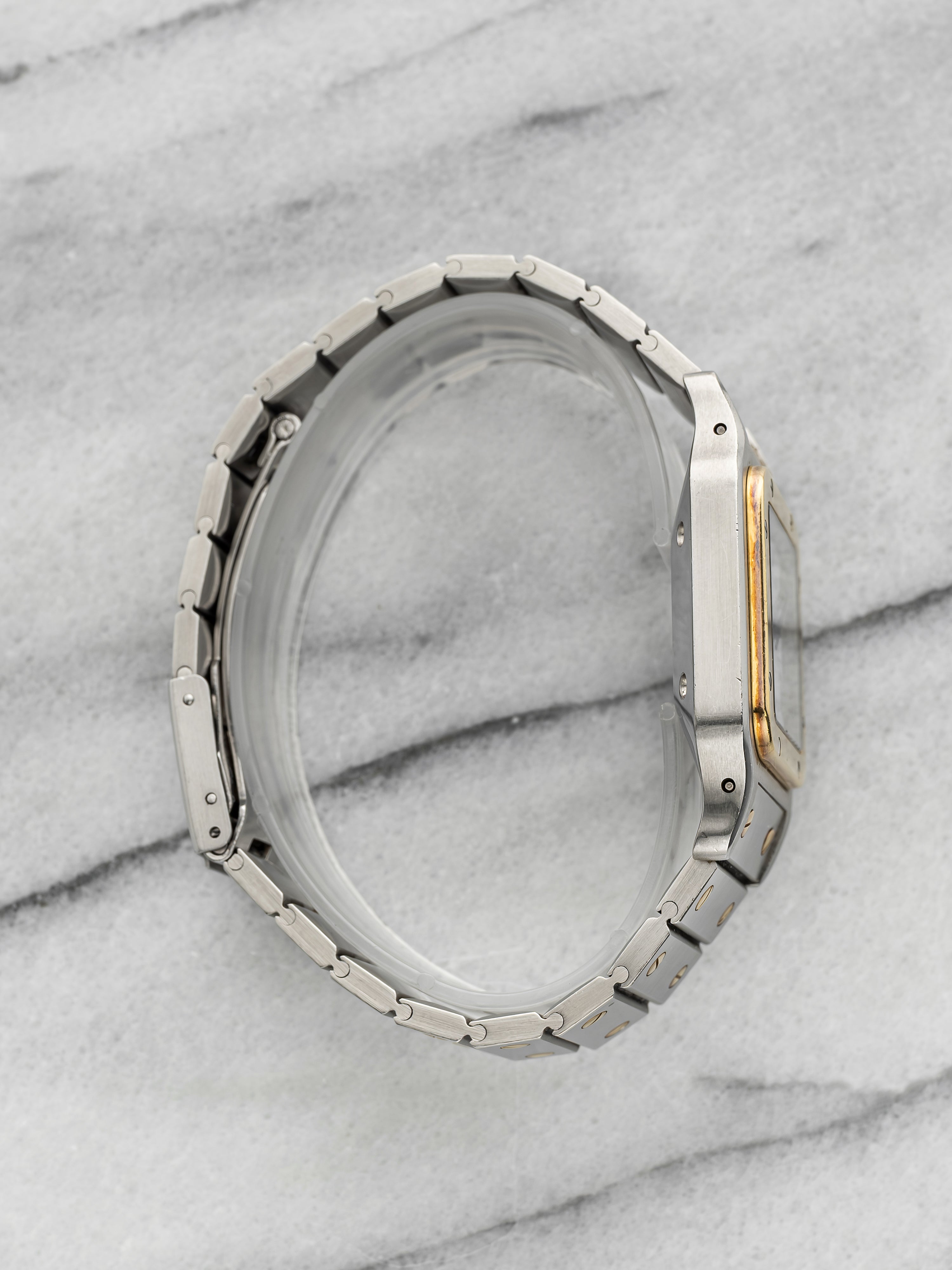 Vintage 1980s Cartier Santos 2961 Two-Tone White Roman Dial Auto 29mm