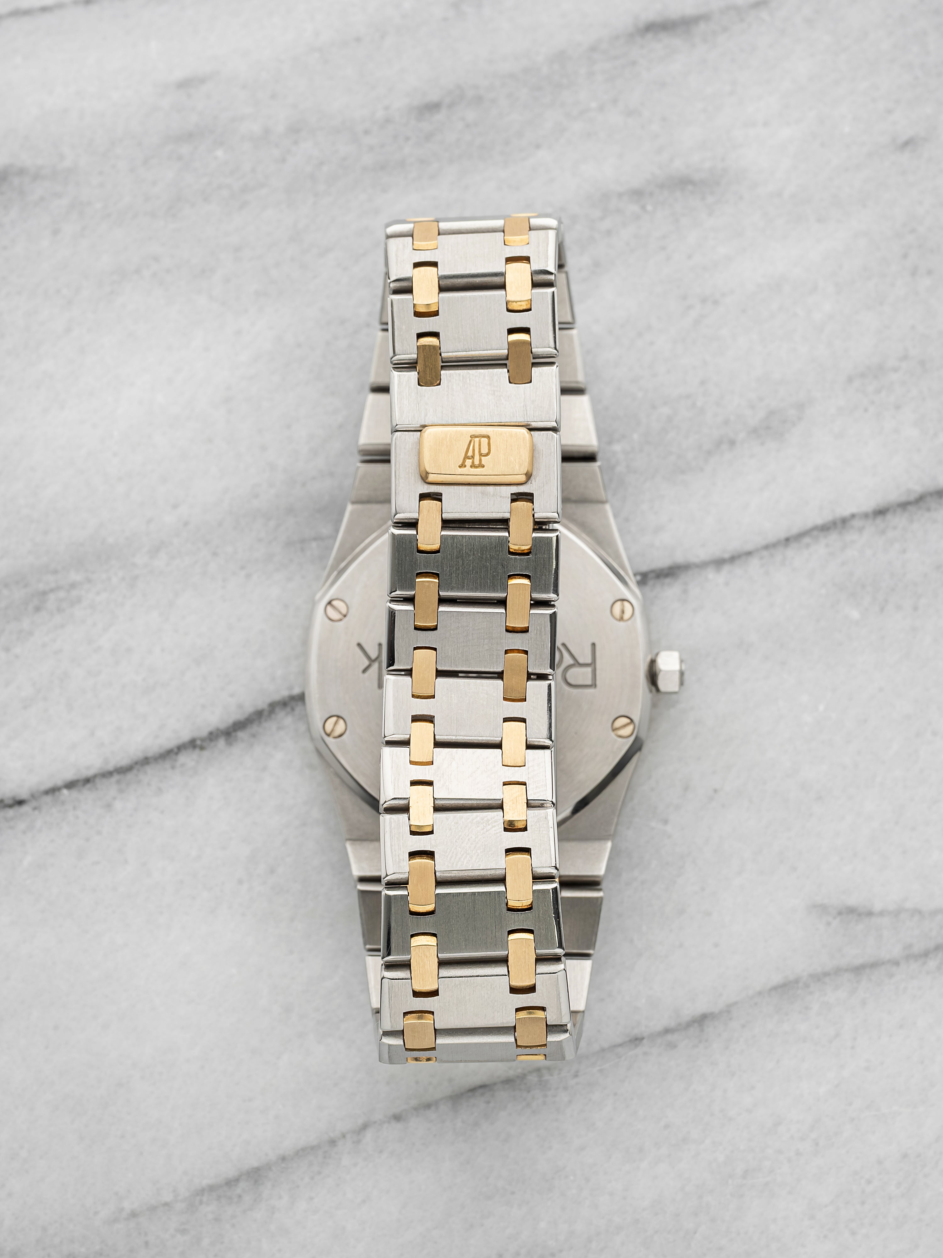 Vintage 1980s Audemars Piguet Royal Oak 56303SA Two Tone Grey Dial Quartz 33mm