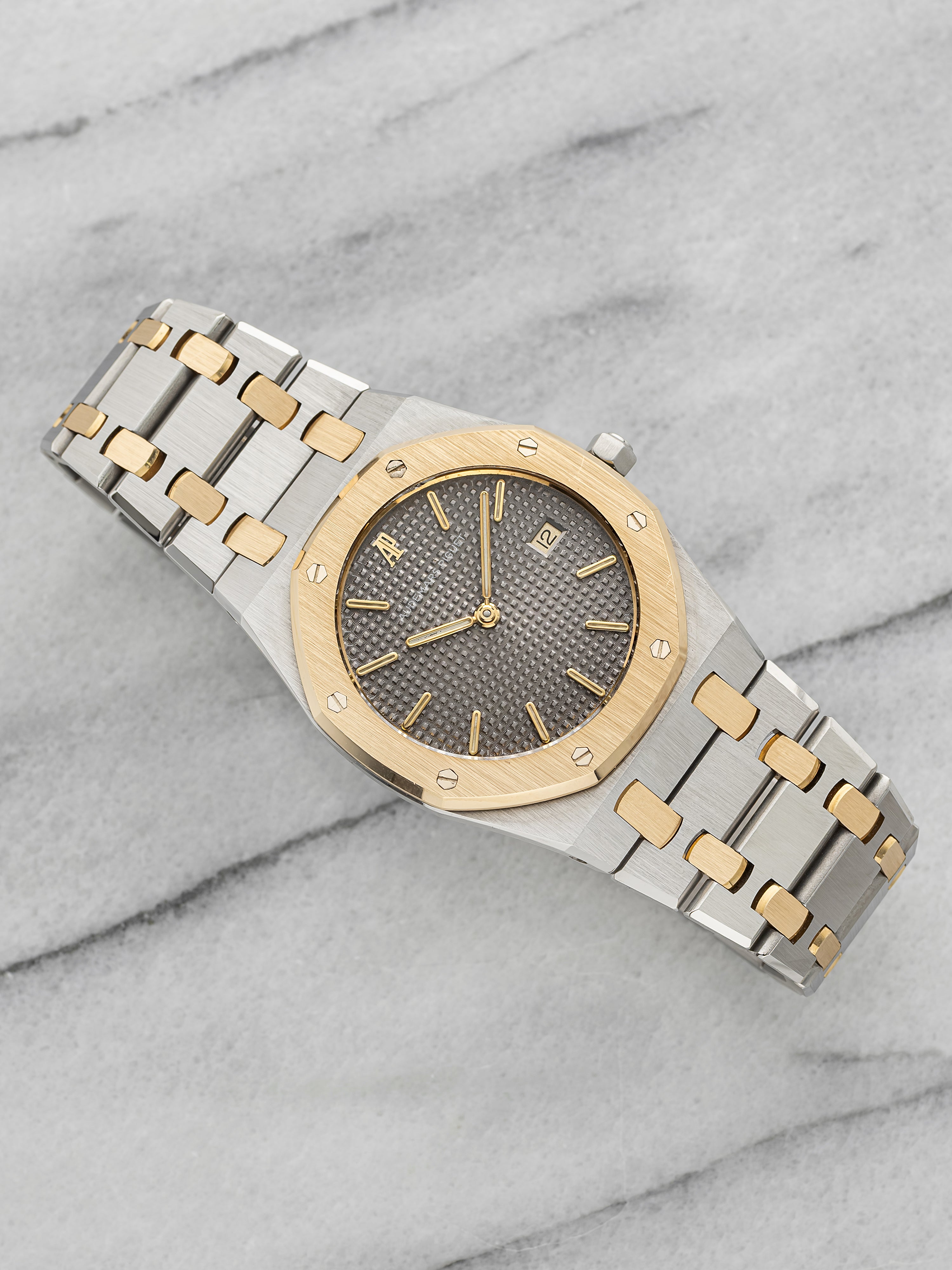 Vintage 1990s Audemars Piguet Royal Oak 56175SA Two-Tone Grey Dial Quartz 33mm