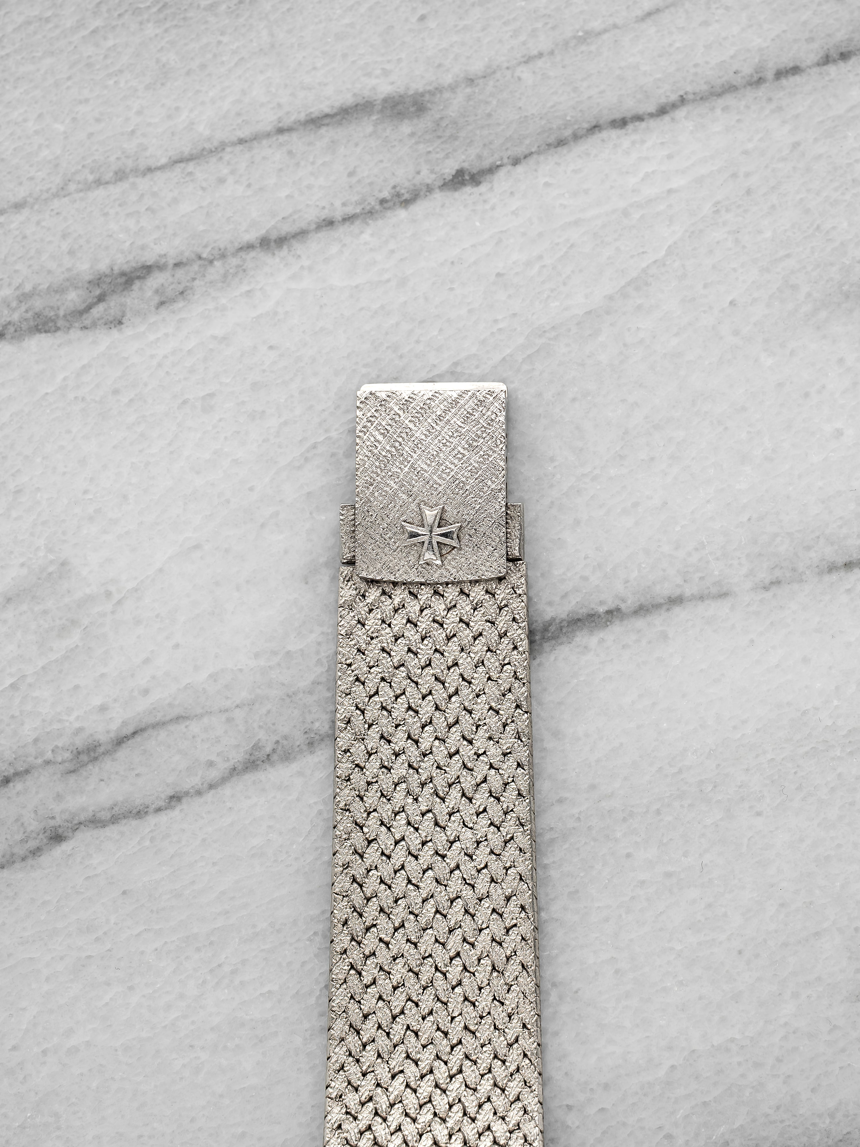 Vintage 1970s Vacheron Constantin Integrated 18K WG Onyx Diamond Dial Auto 32 mm
