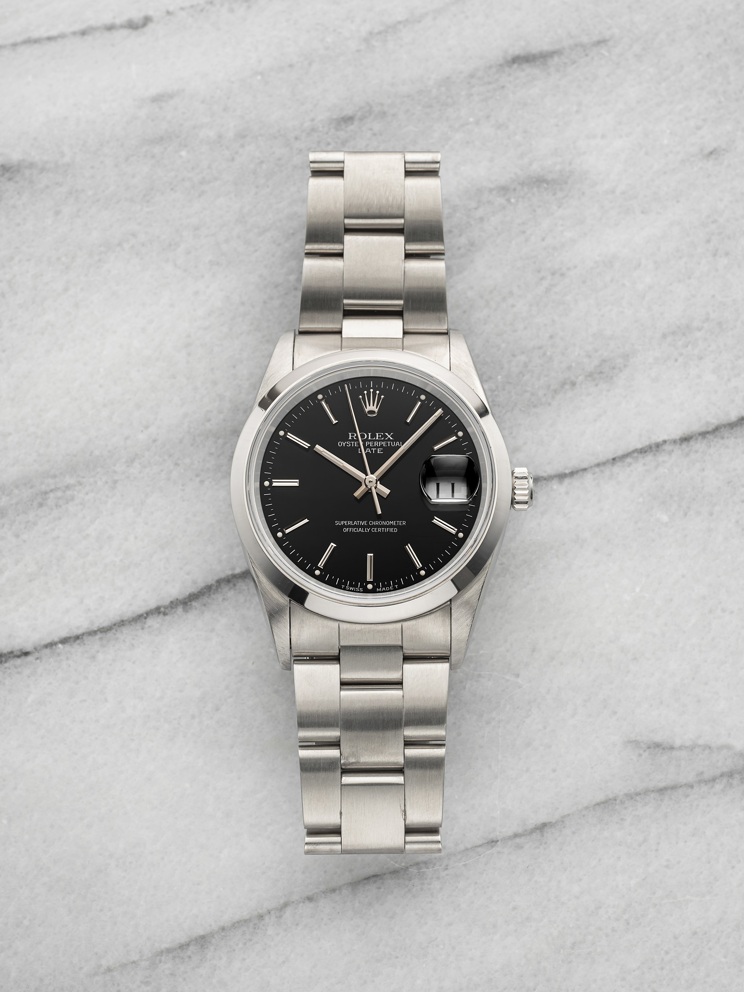 Vintage 1996 Rolex Oyster Perpetual Date 15200 Steel Black Dial Auto 34mm