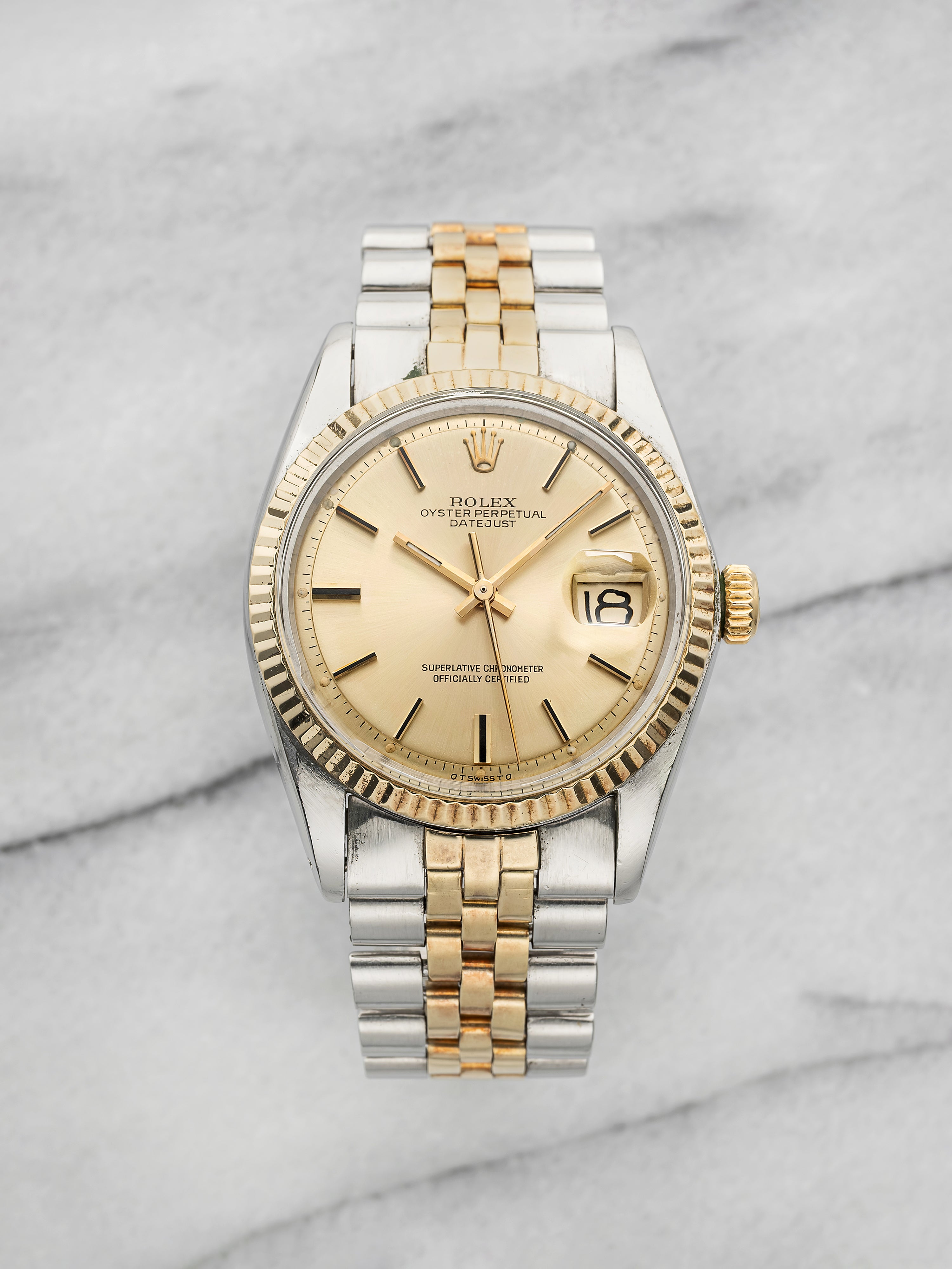 Vintage 1974 Rolex Datejust 1601 Two-Tone Champagne Dial Auto 36mm