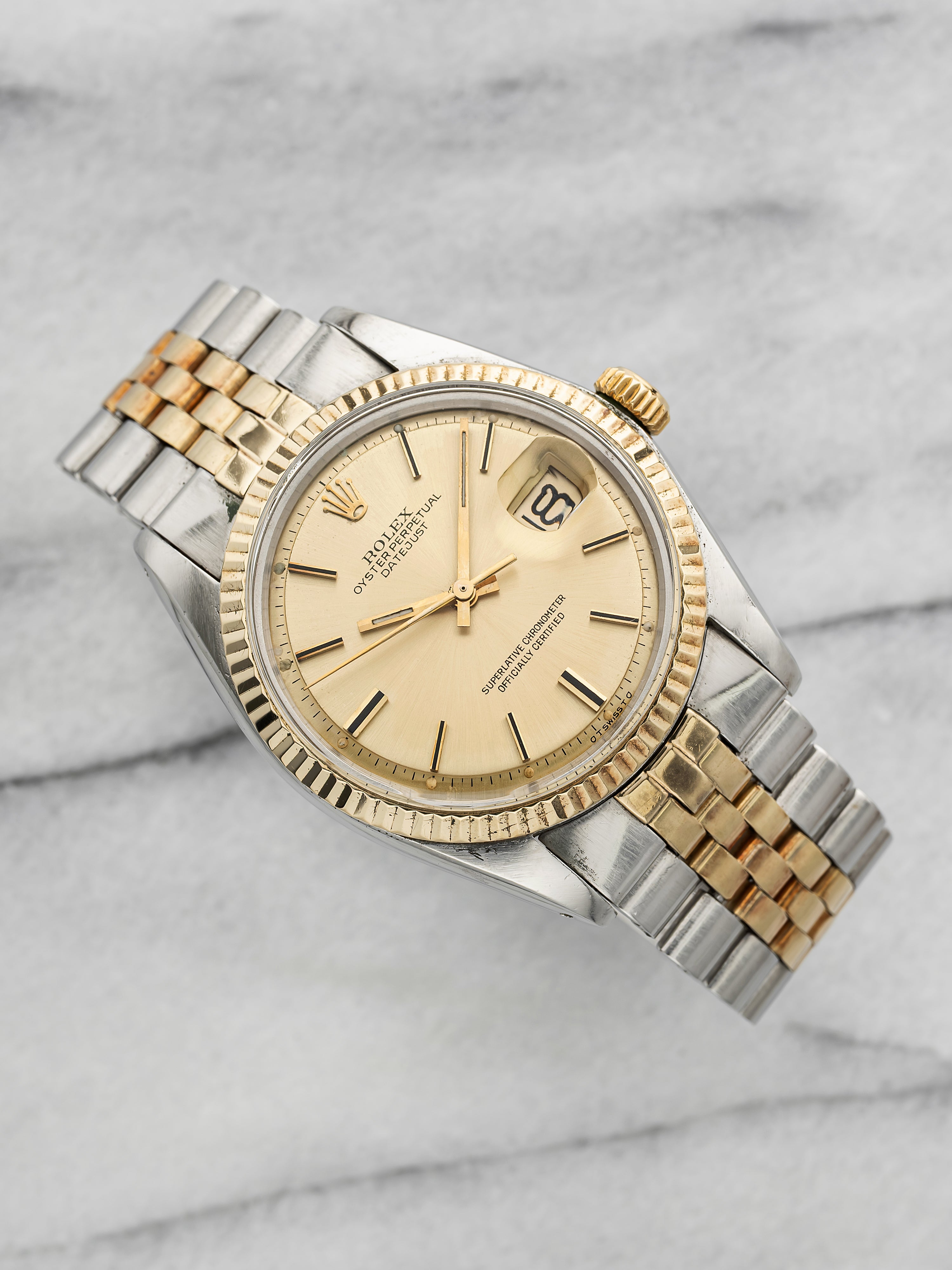 Vintage 1974 Rolex Datejust 1601 Two-Tone Champagne Dial Auto 36mm