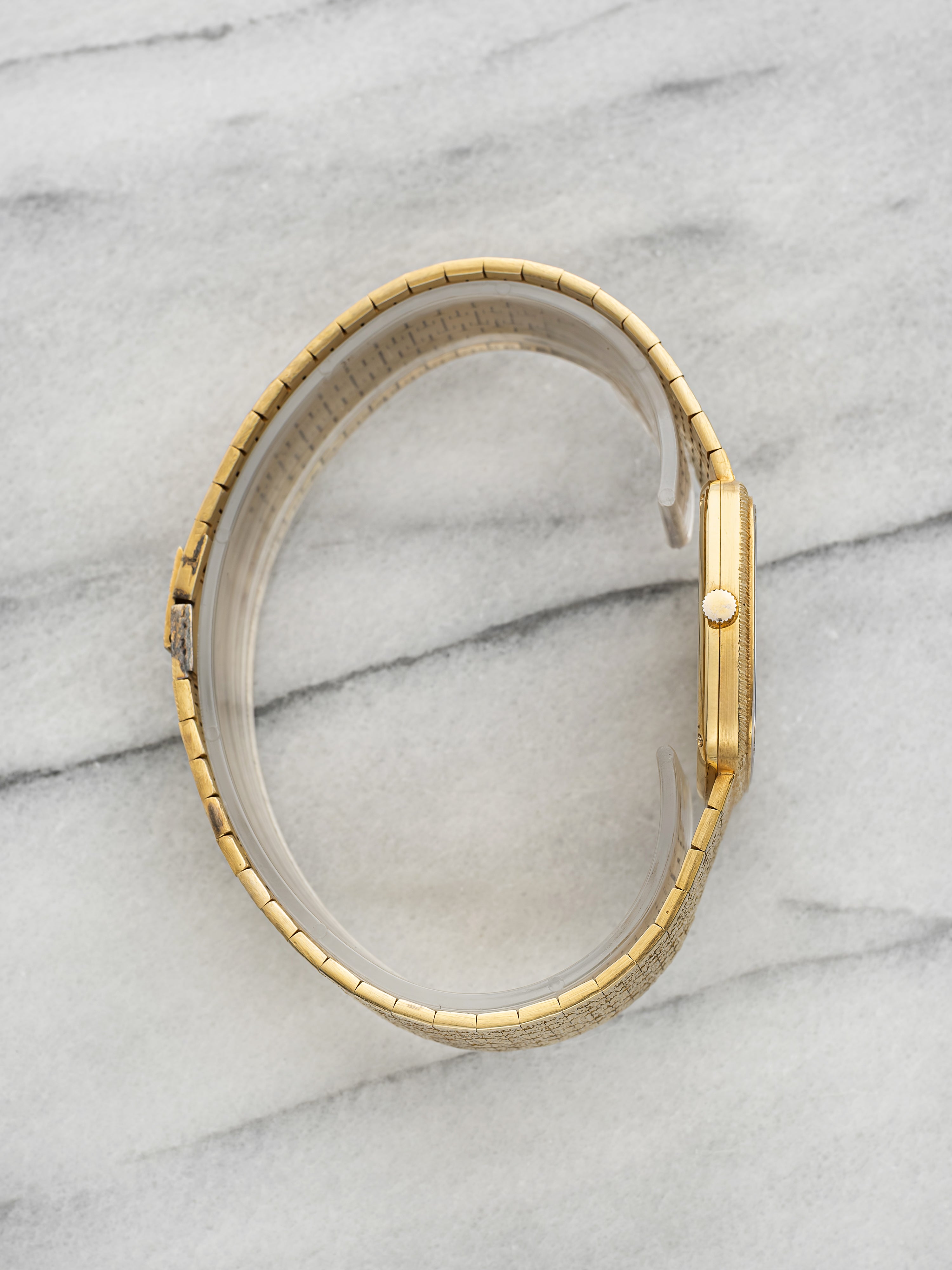 Vintage 1970s Piaget 12773A6 18K Gold Dipped Lapis Lazuli Dial Auto 32mm