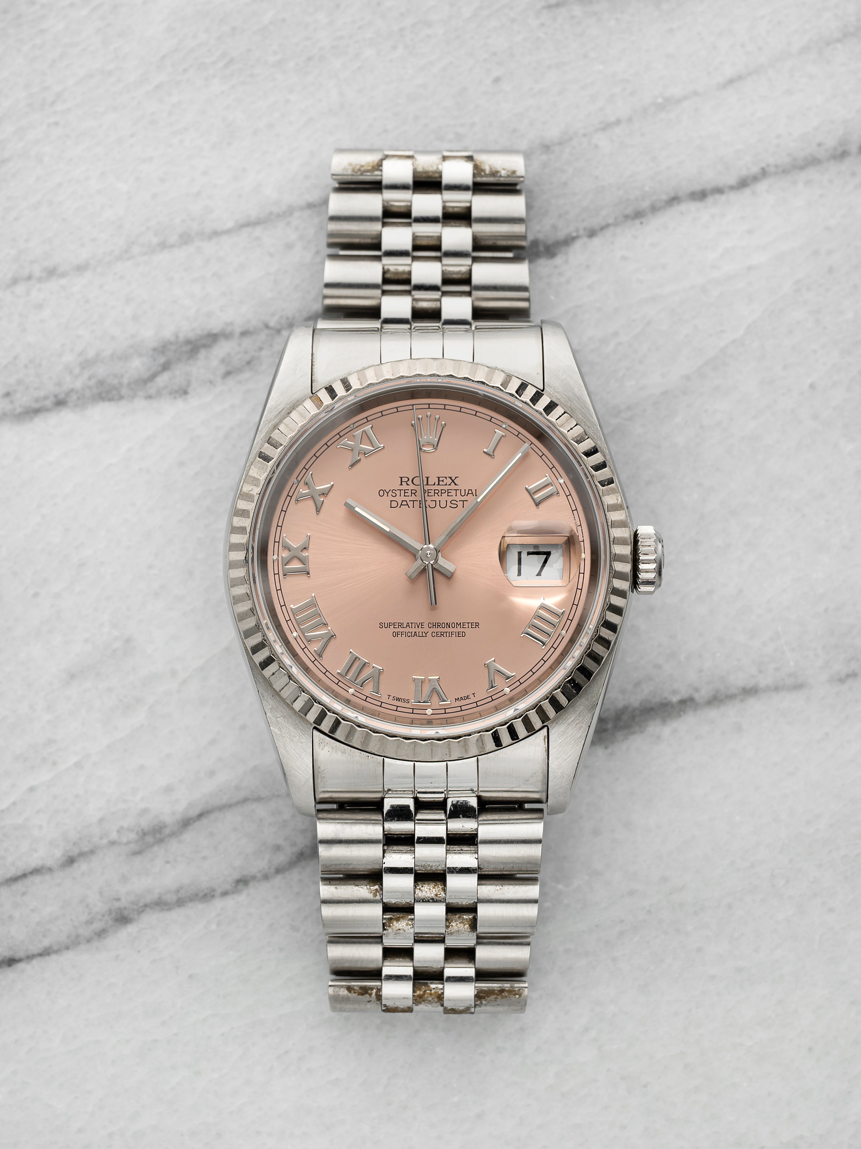1988 Rolex Datejust 36 16234 - Steel & White Gold, Salmon Roman Dial