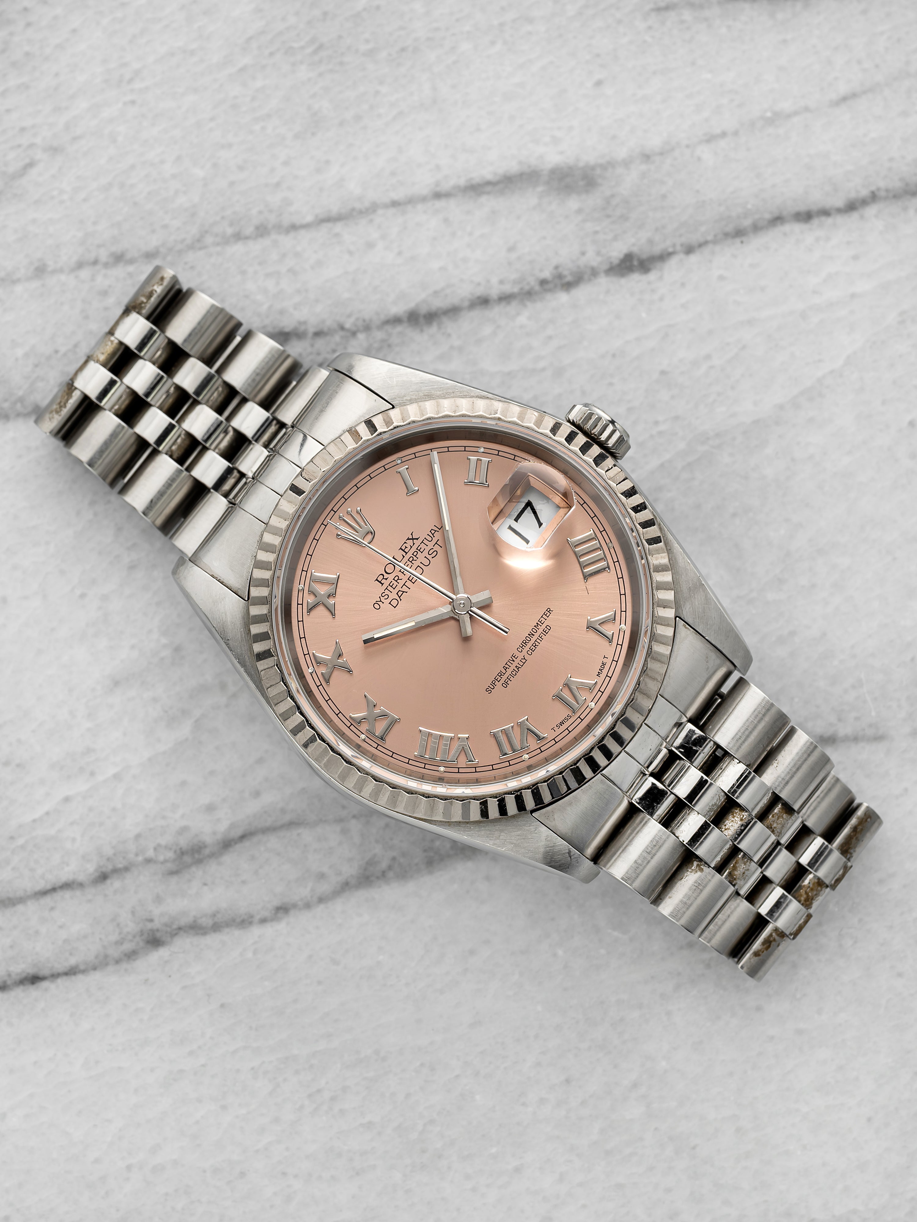 1988 Rolex Datejust 36 16234 - Steel & White Gold, Salmon Roman Dial