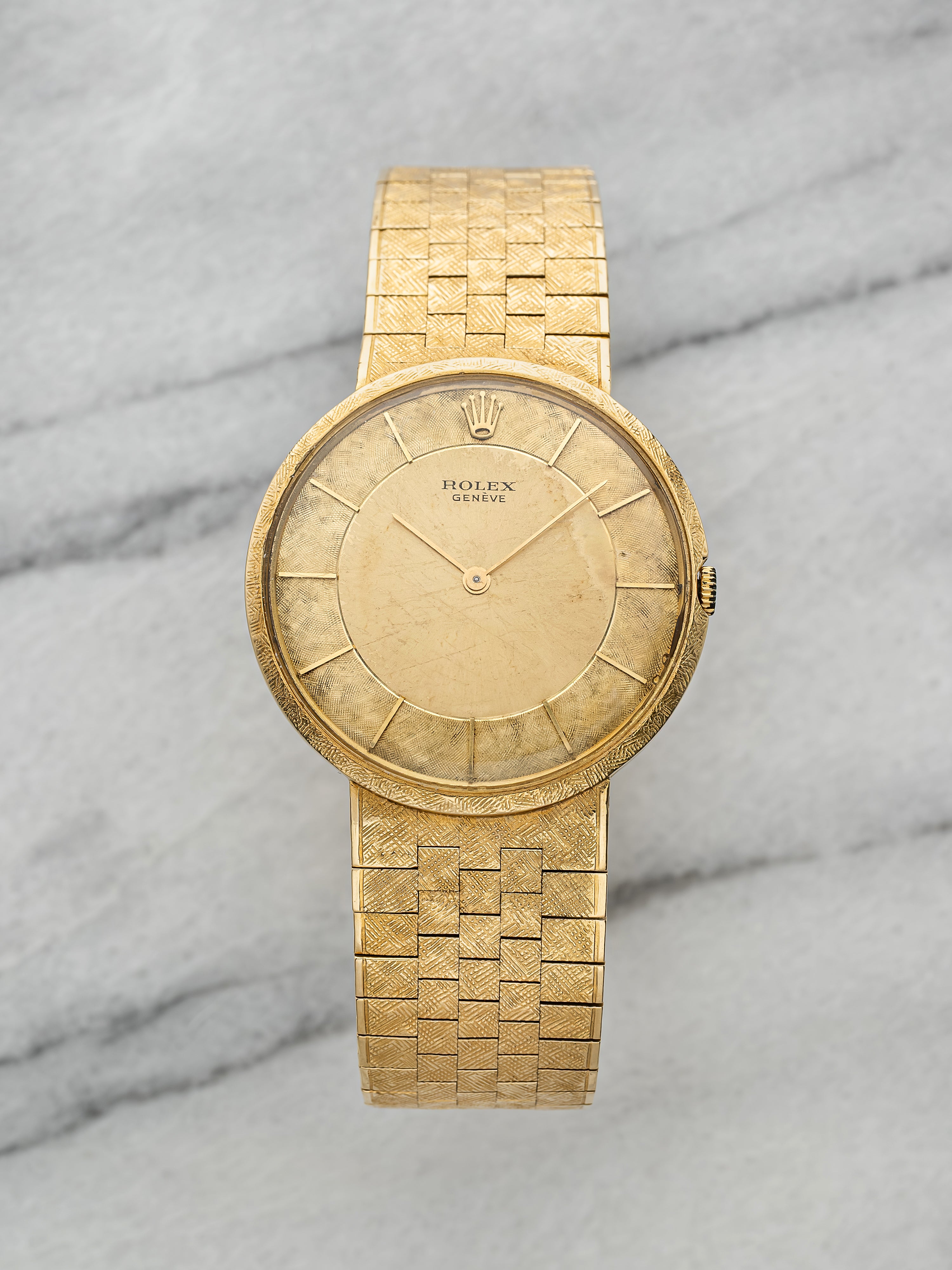 Rolex Geneve UFO 9780 - 18K Yellow Gold, Florentine Finish