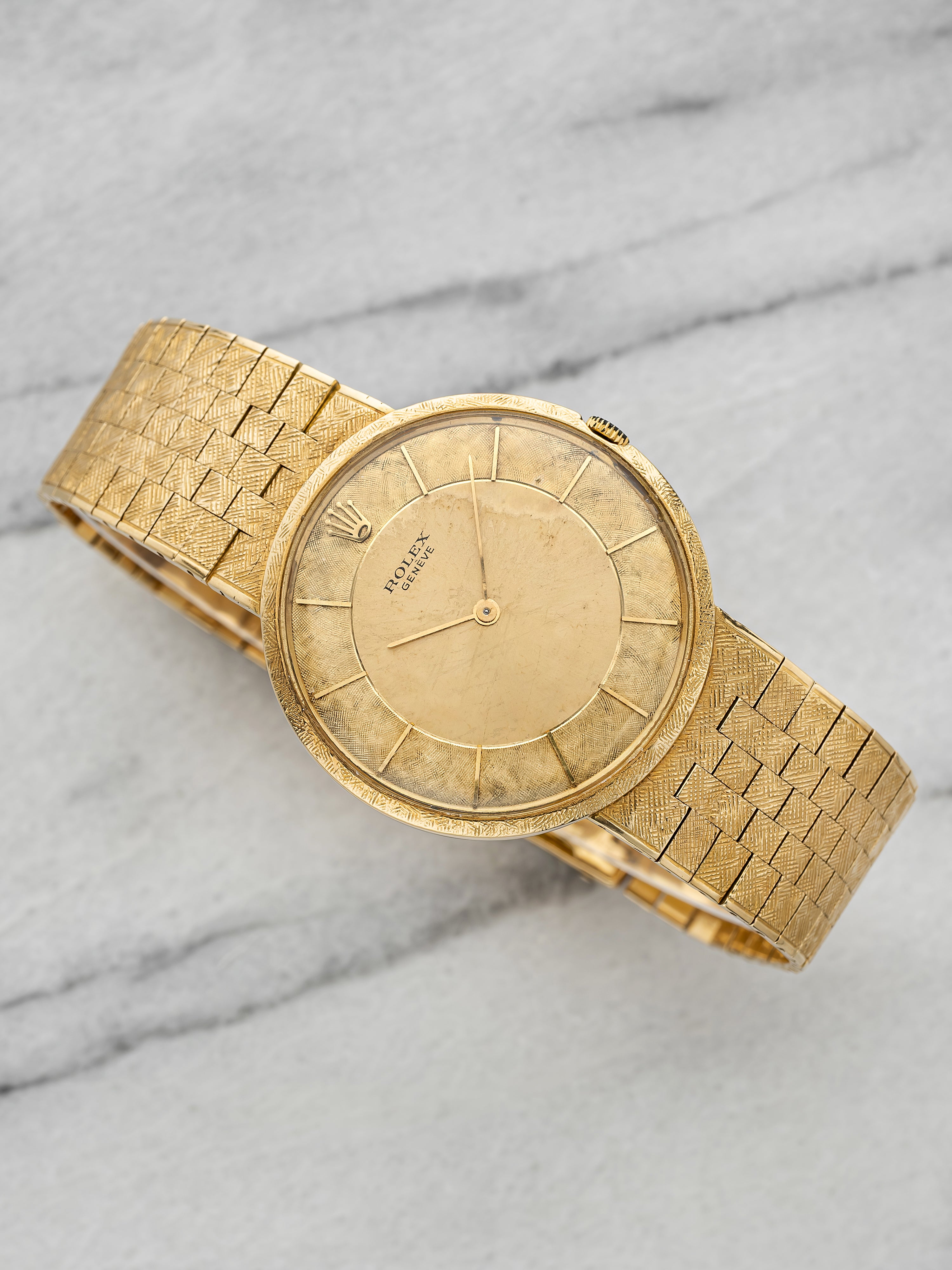 Rolex Geneve UFO 9780 - 18K Yellow Gold, Florentine Finish