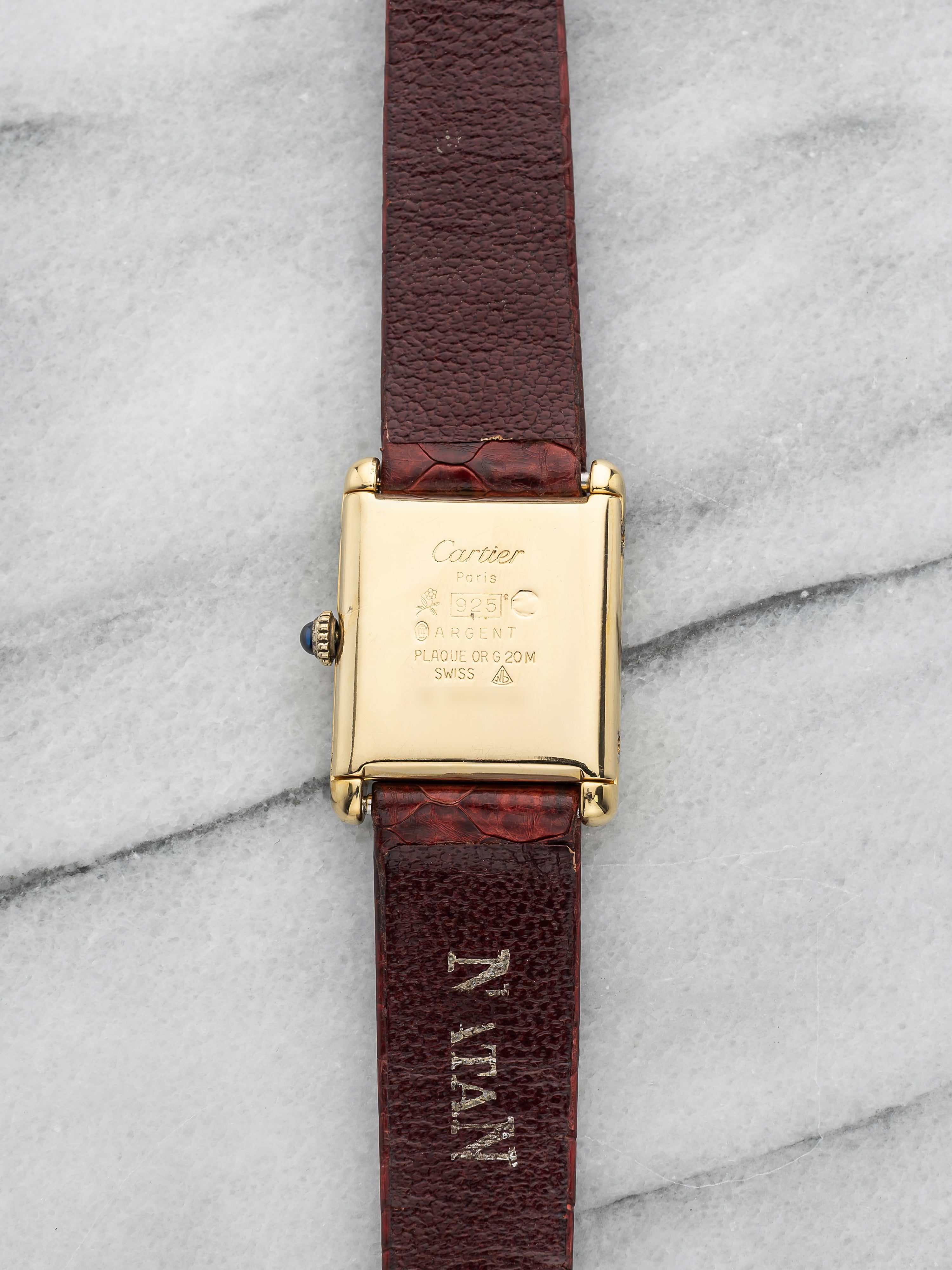 Vintage 1980s Cartier Must Tank Vermeil Discor Dial Manual 23mm
