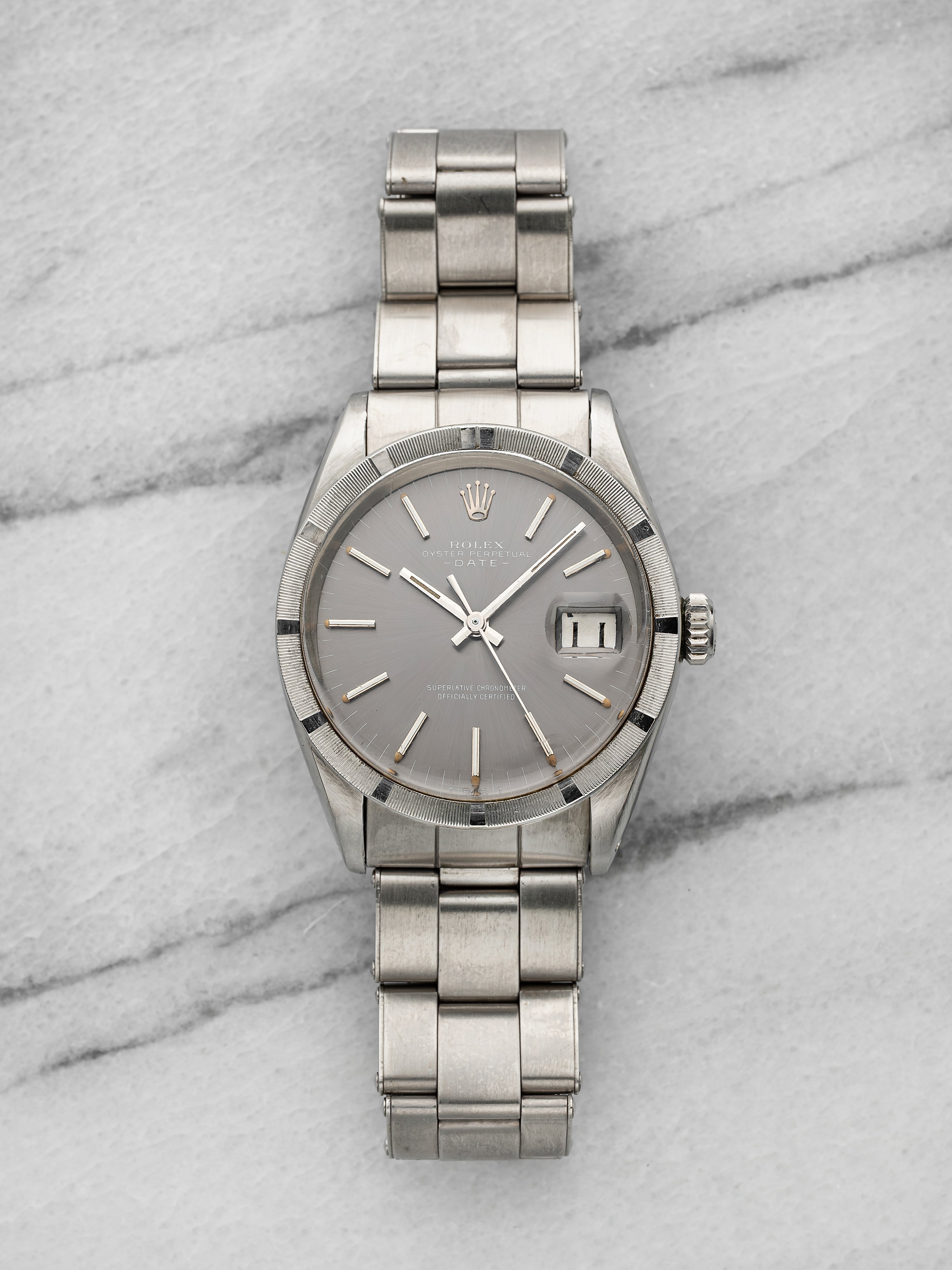 1970 Rolex Oyster Perpetual Date 1501 - Stainless Steel, Grey Index Dial