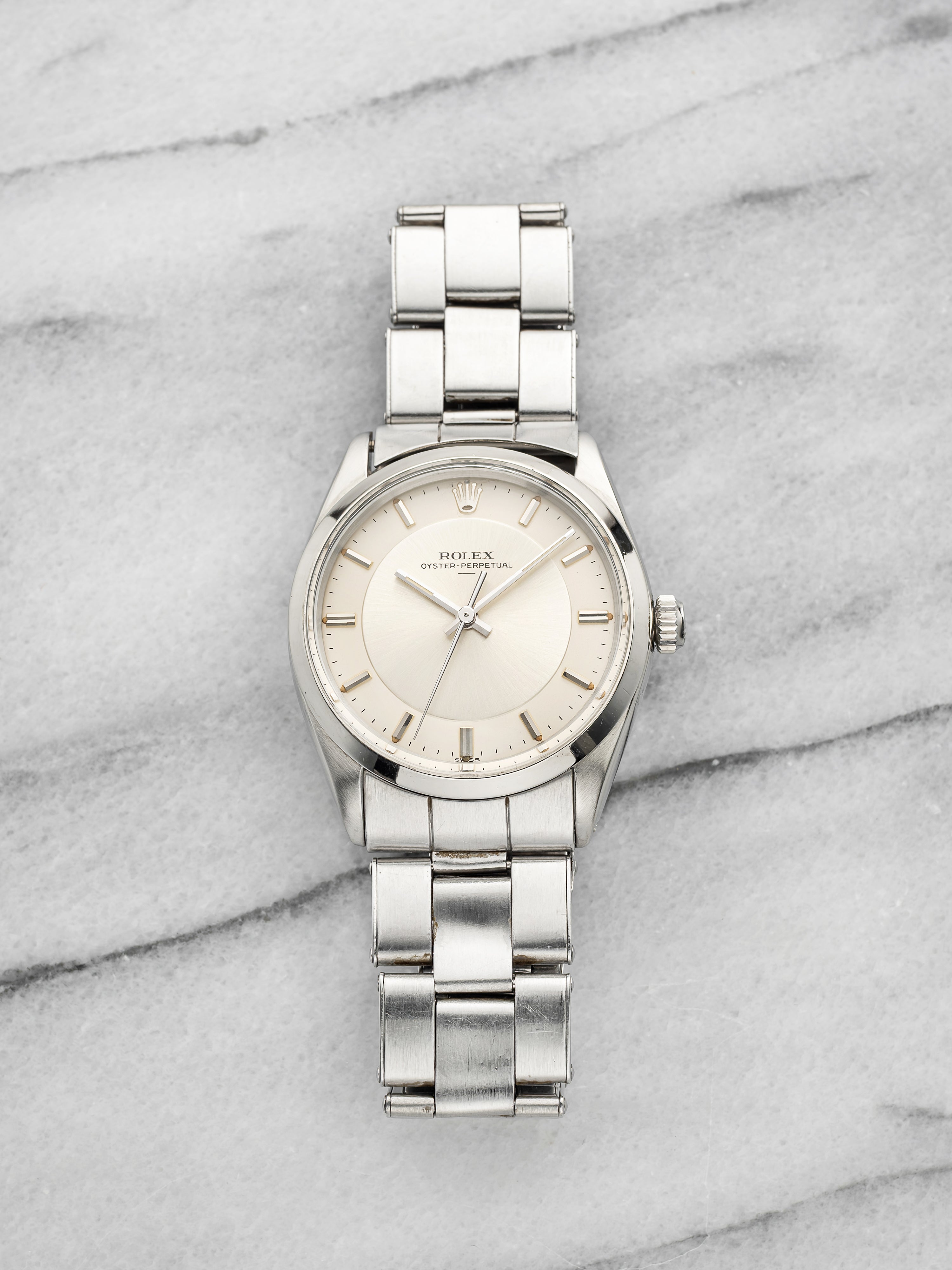 Vintage 1963 Rolex Oyster Perpetual 5552 Steel Silver Bullseye Dial Auto 34mm