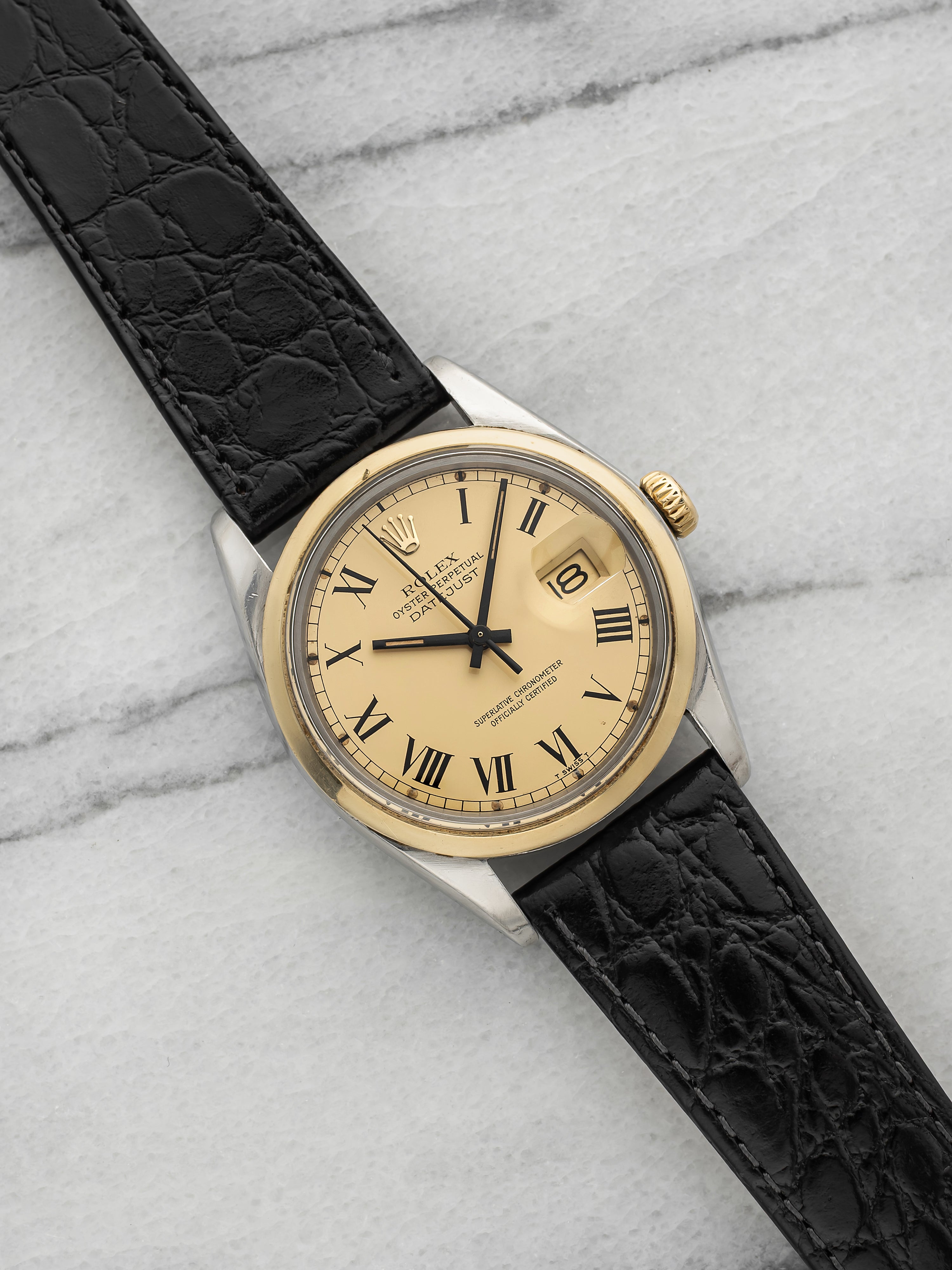 Vintage 1978 Rolex Datejust 16003 Two-Tone Champagne Buckley Dial Auto 34mm