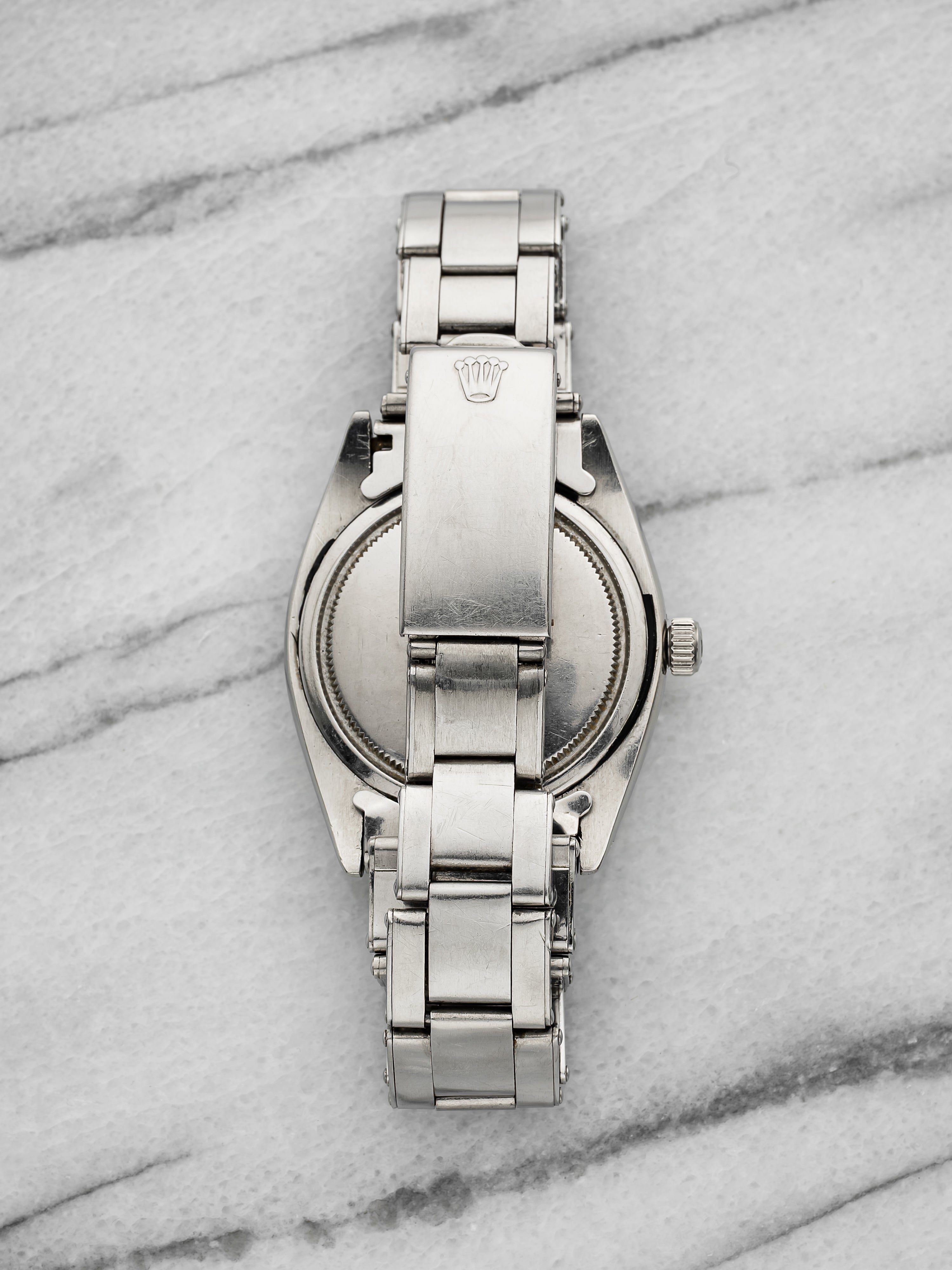 Vintage 1960s Rolex Oysterdate Precision 6694 Steel Silver Dial Manual 34mm