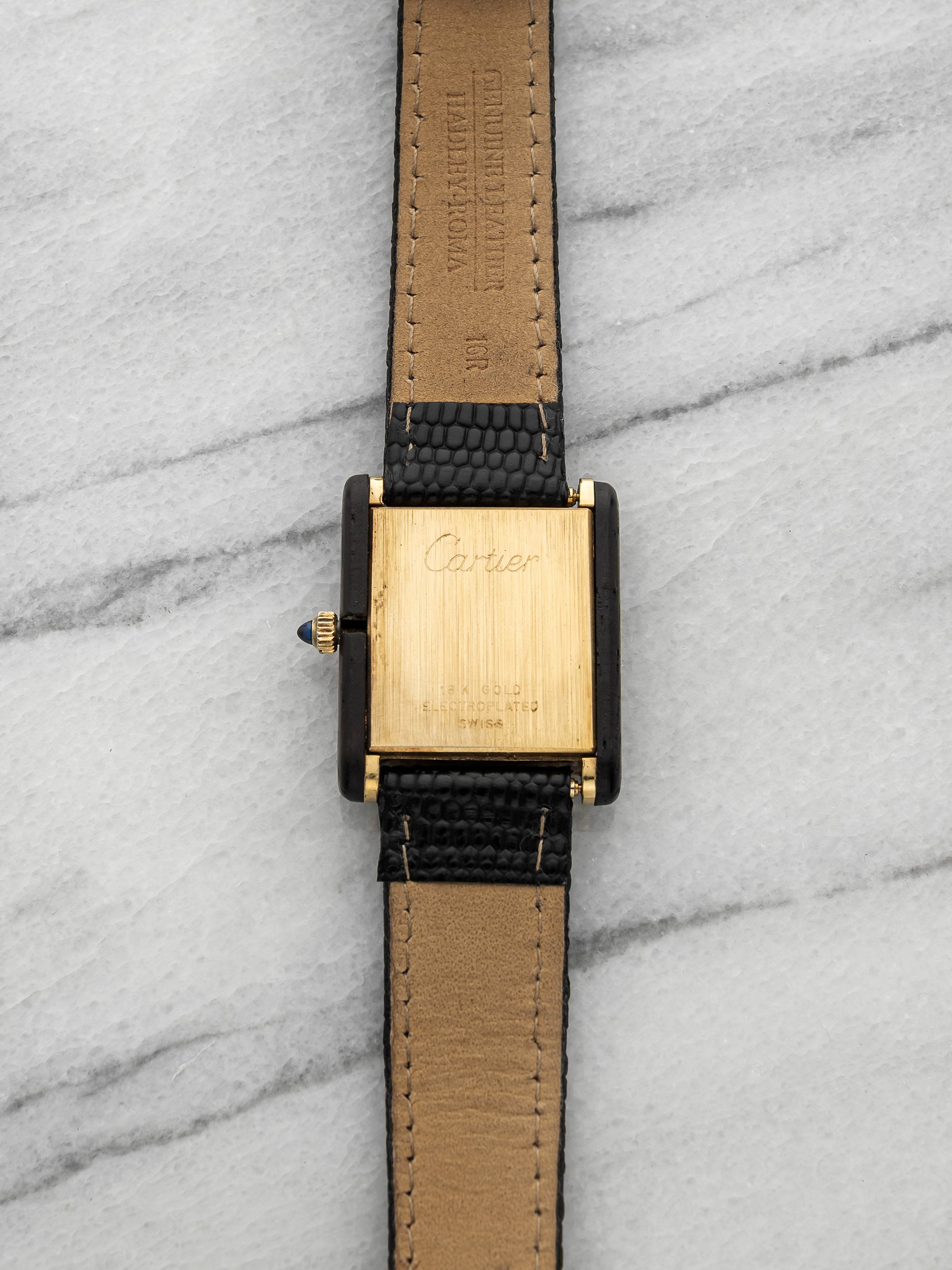 Vintage 1975 Cartier Tank Palissandre de Rio Vermeil Rosewood Dial Manual 25mm