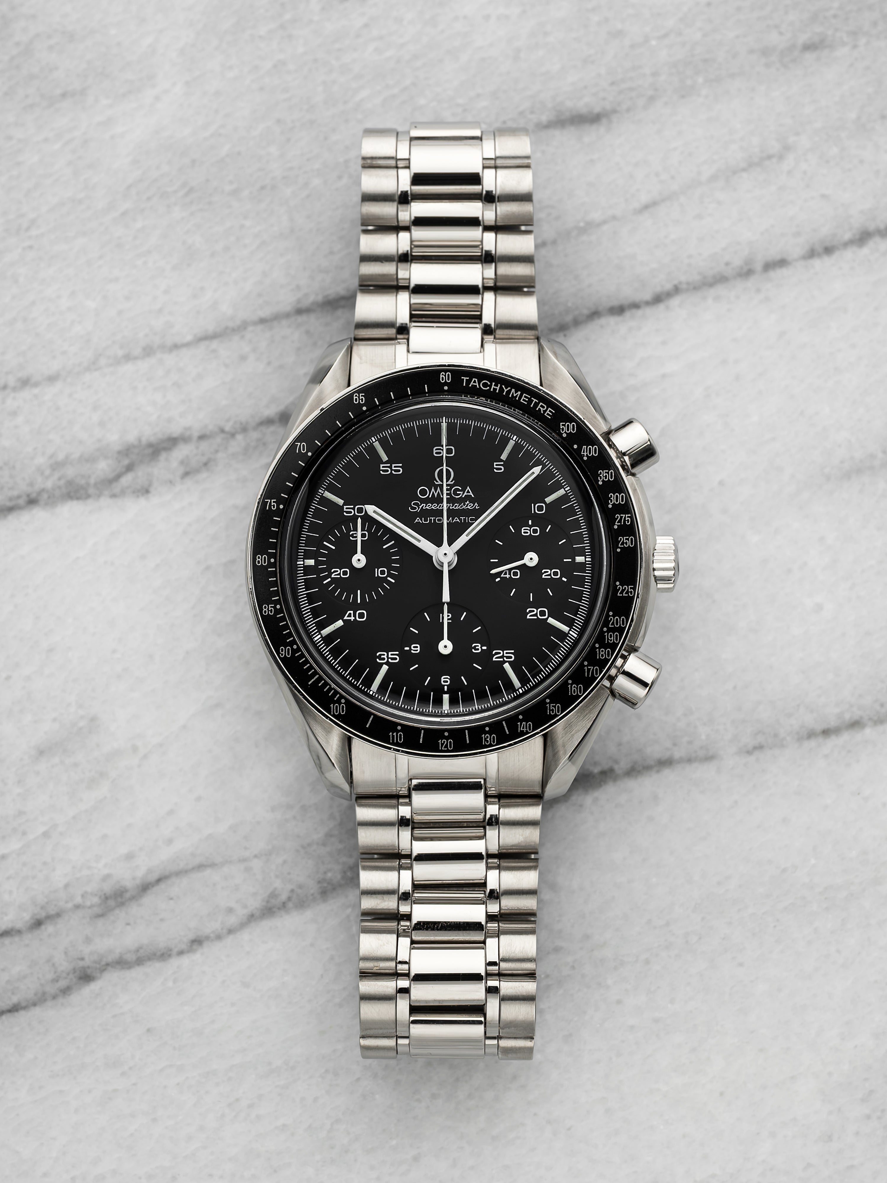 Vintage 1990s Omega Speedmaster Reduced 3510.5 Steel Black Dial Automatic 39mm
