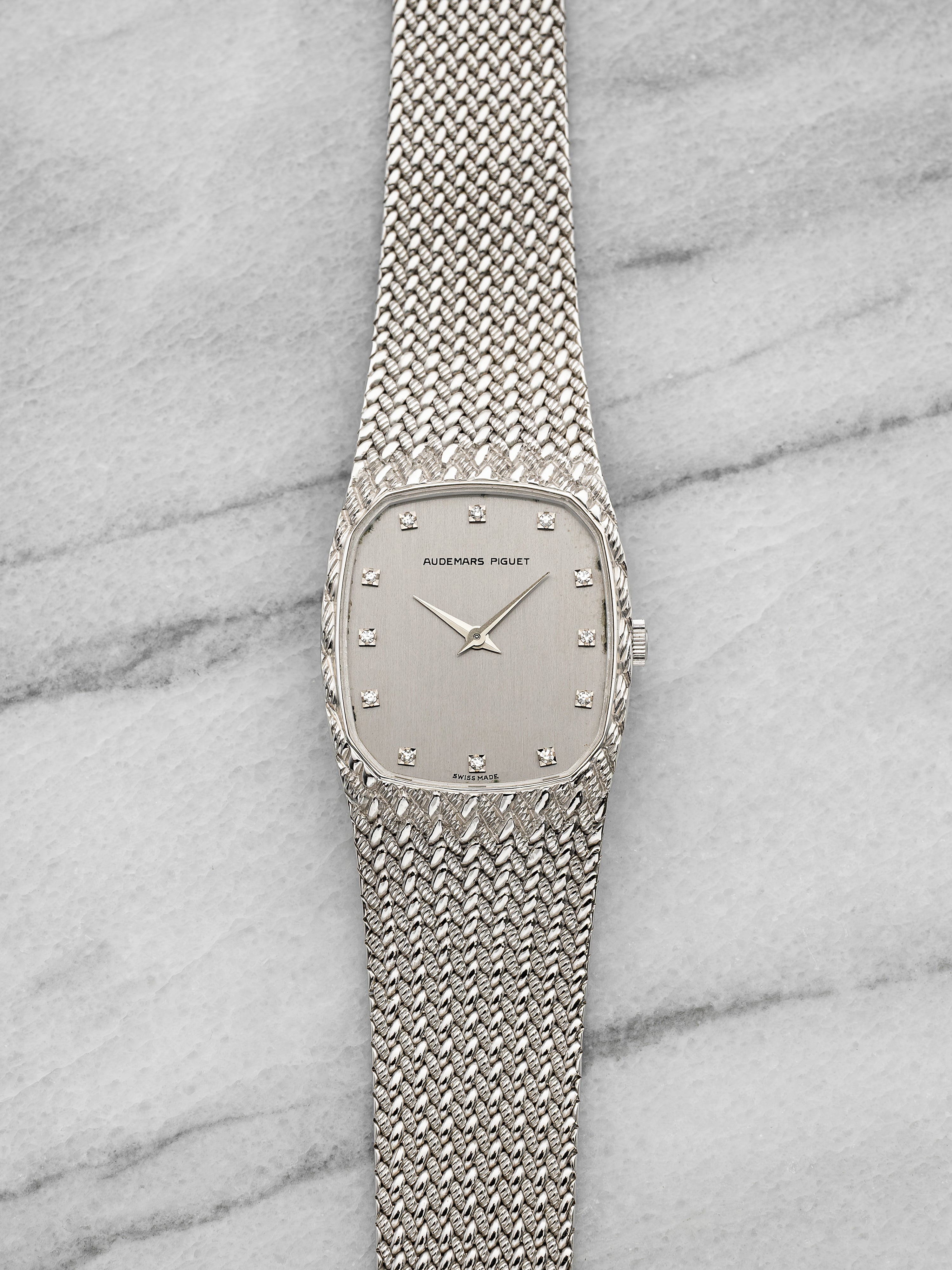 Vintage 1970s Audemars Piguet Cobra 18K WG Grey Diamond Dial Manual 26 mm
