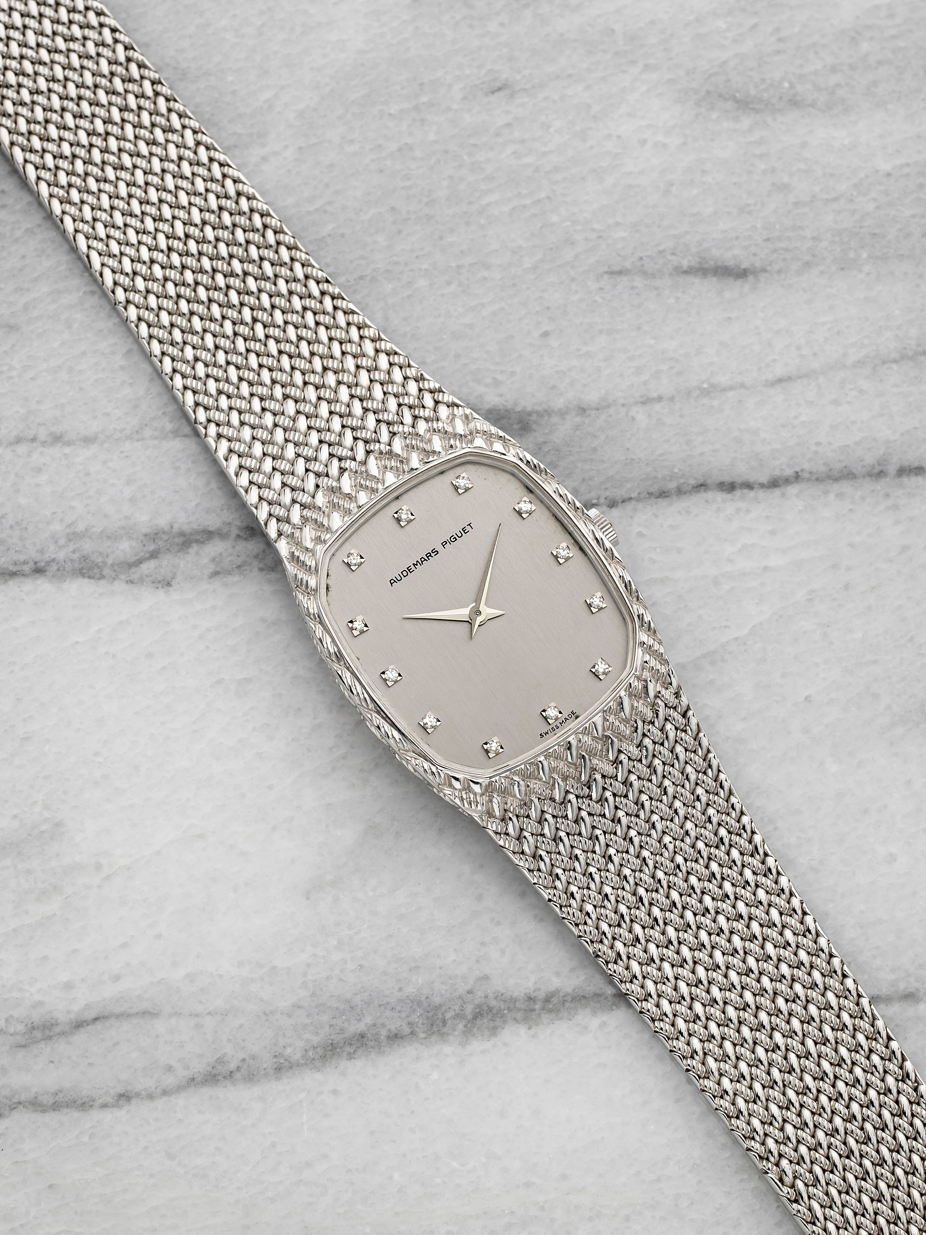 Vintage 1970s Audemars Piguet Cobra 18K WG Grey Diamond Dial Manual 26 mm