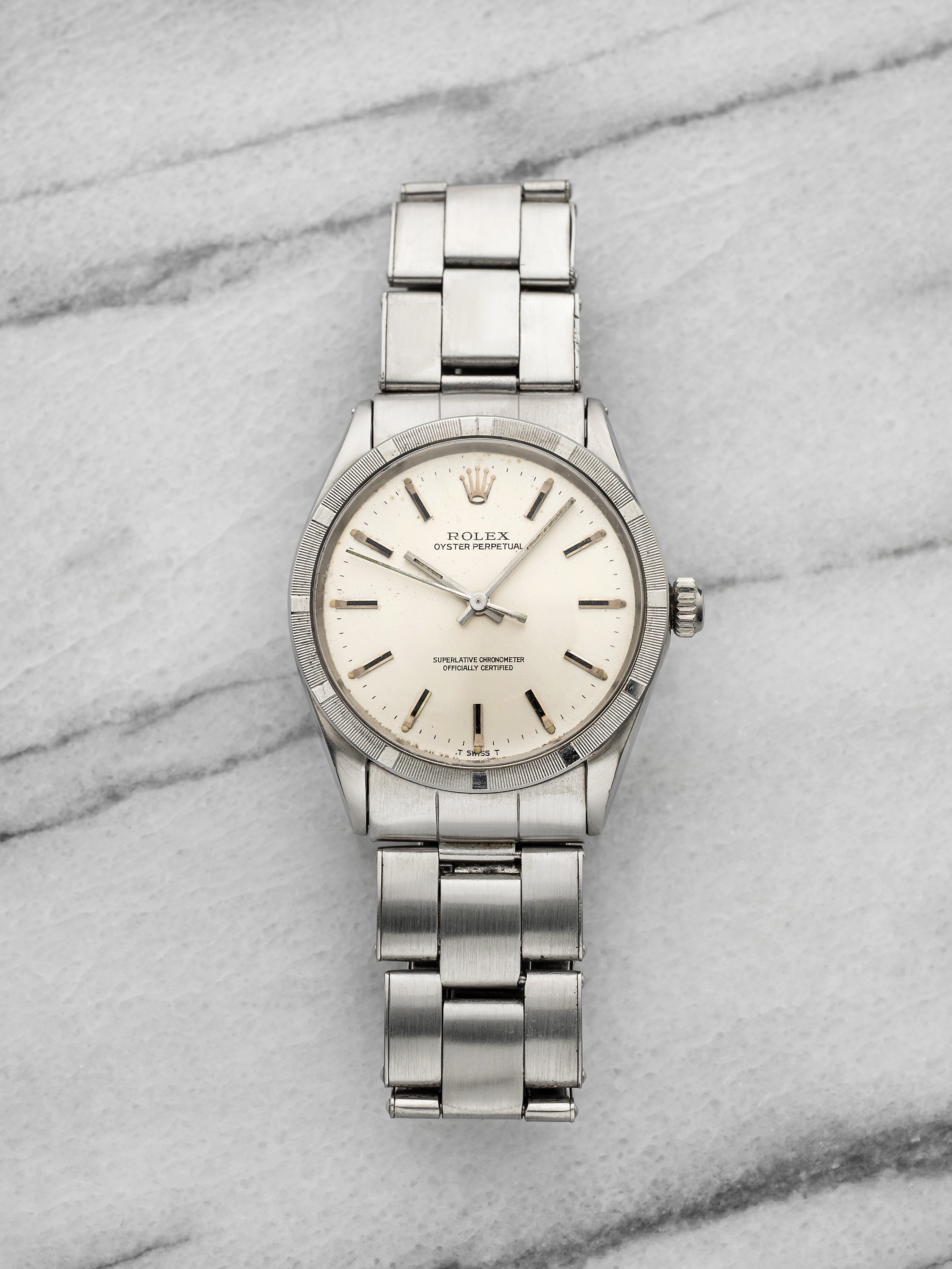 Vintage 1970 Rolex Oyster Perpetual 1007 Stainless Steel Silver Dial Auto 34mm