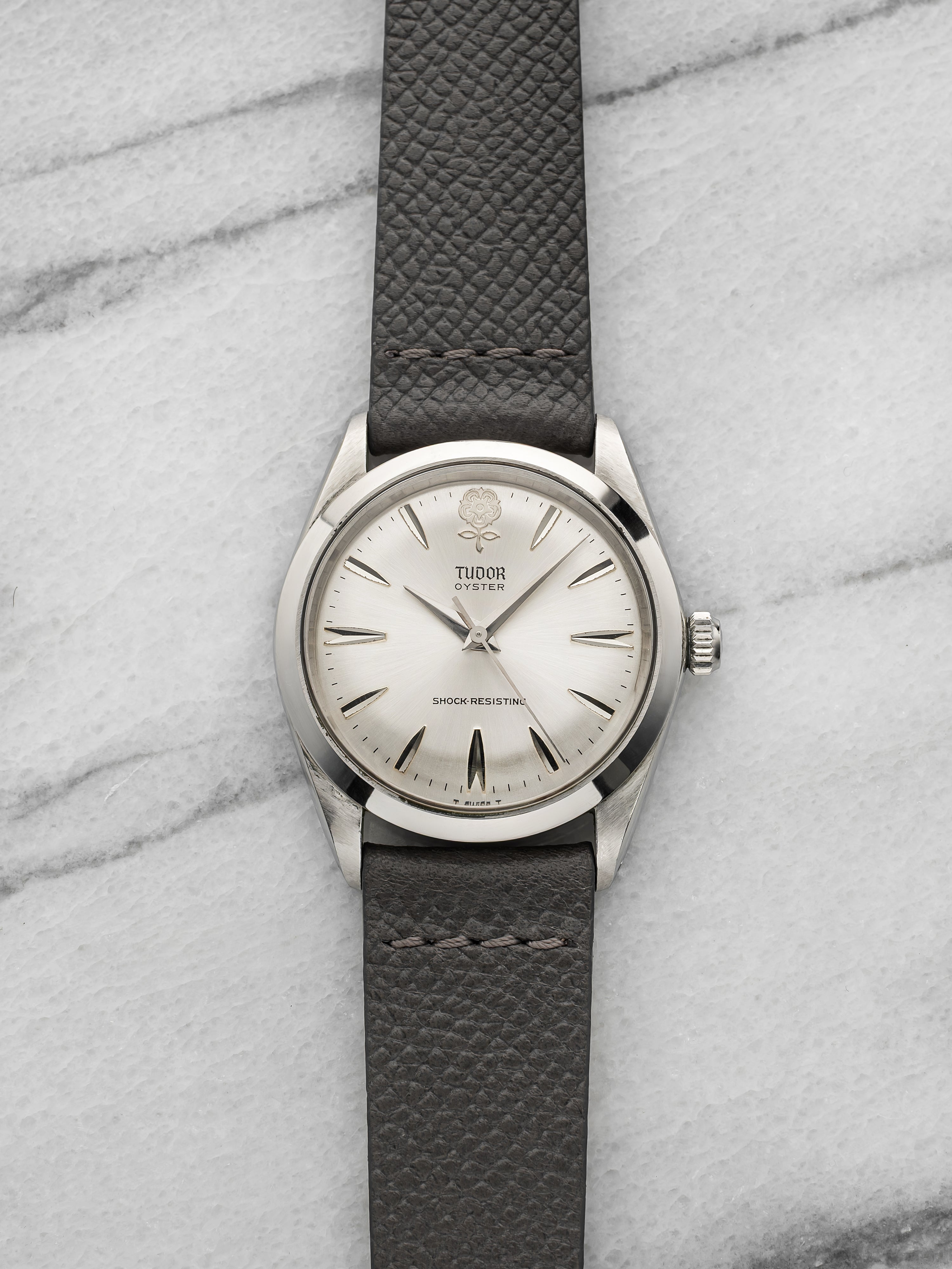 Vintage 1966 Tudor Oyster 7984 Stainless Steel Silver Sunburst Dial Manual 34mm