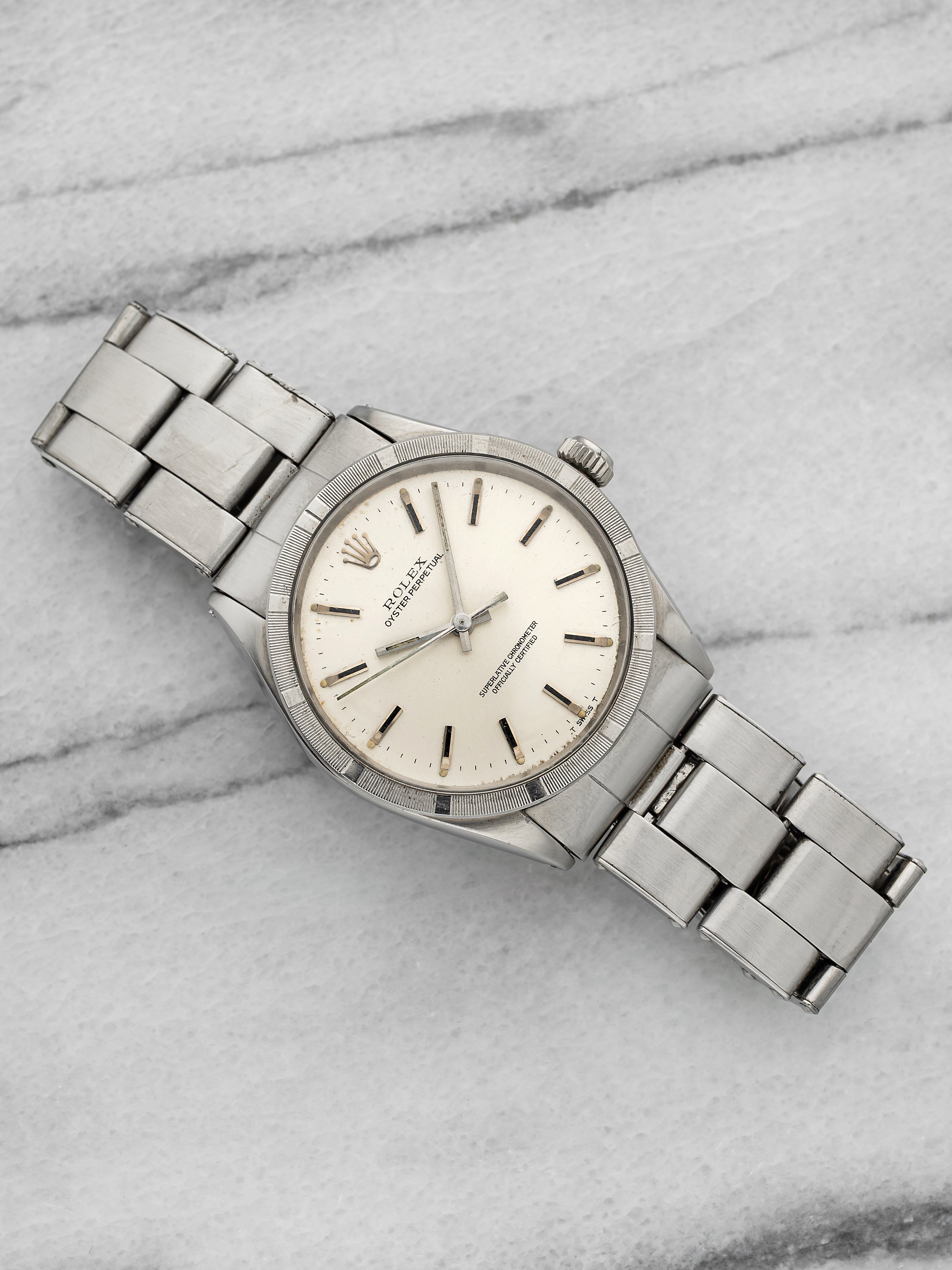 Vintage 1970 Rolex Oyster Perpetual 1007 Stainless Steel Silver Dial Auto 34mm