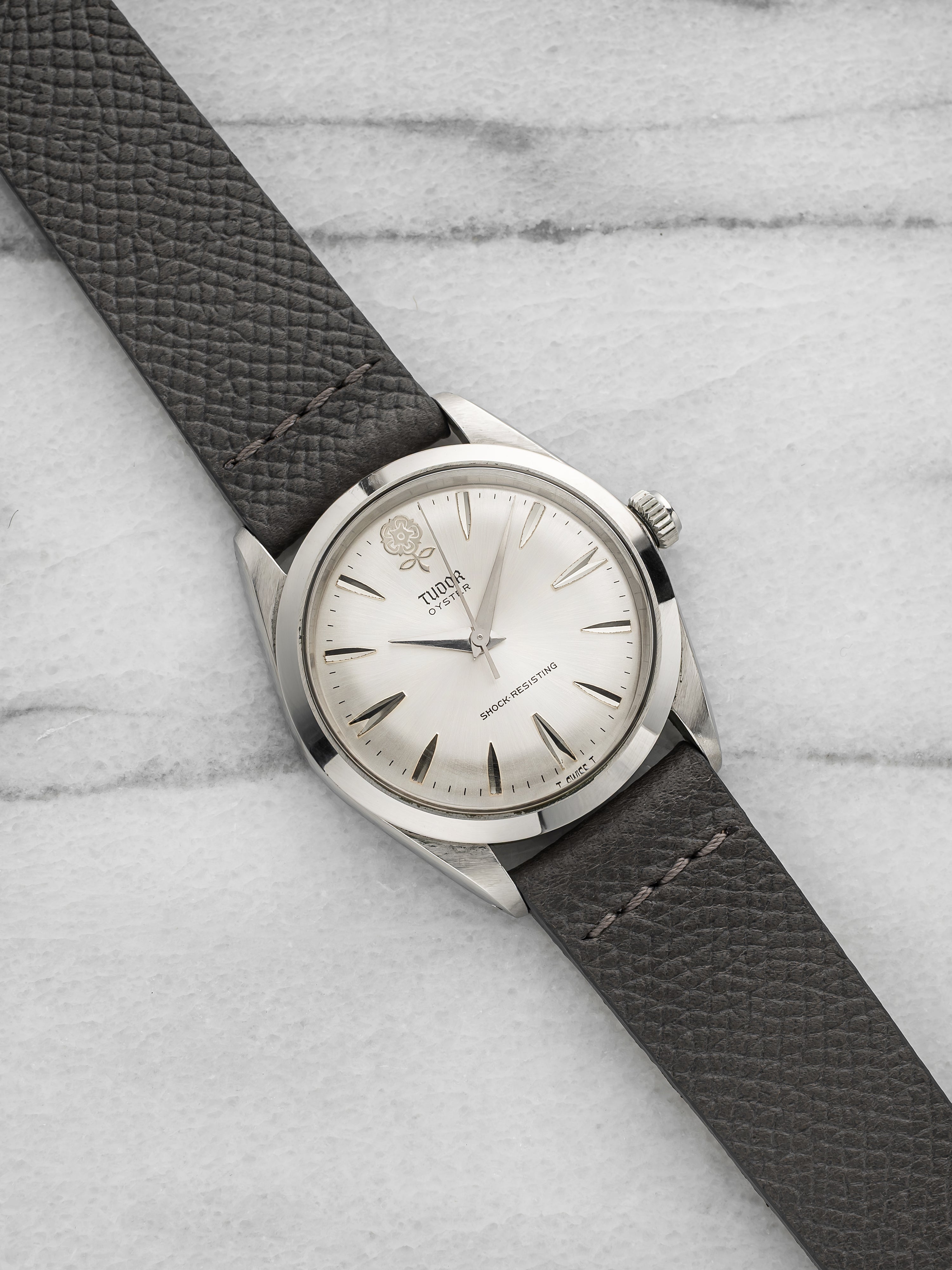 Vintage 1966 Tudor Oyster 7984 Stainless Steel Silver Sunburst Dial Manual 34mm