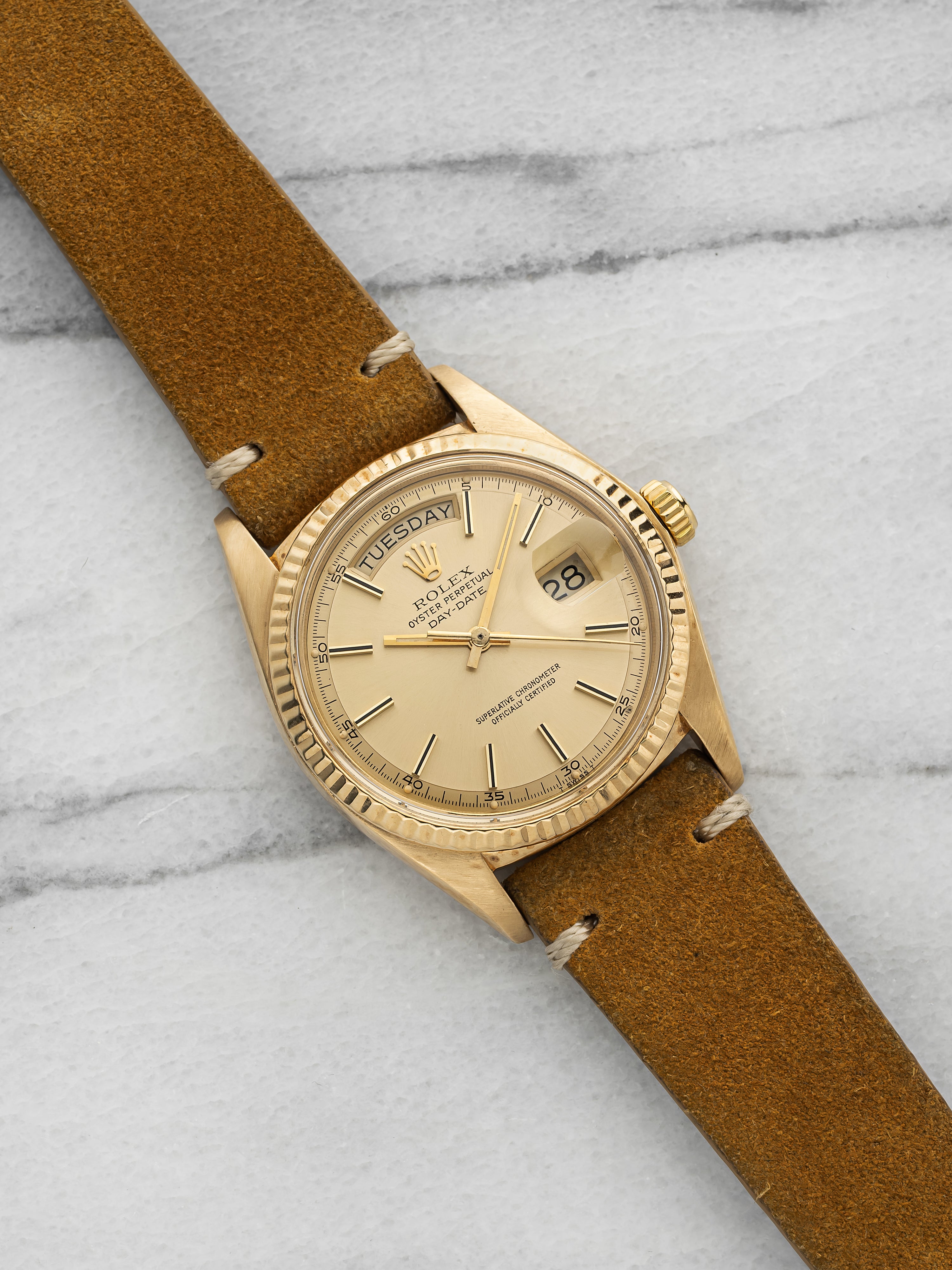 Vintage 1978 Rolex Day-Date 1803 18K YG Champagne Dial Auto 36mm