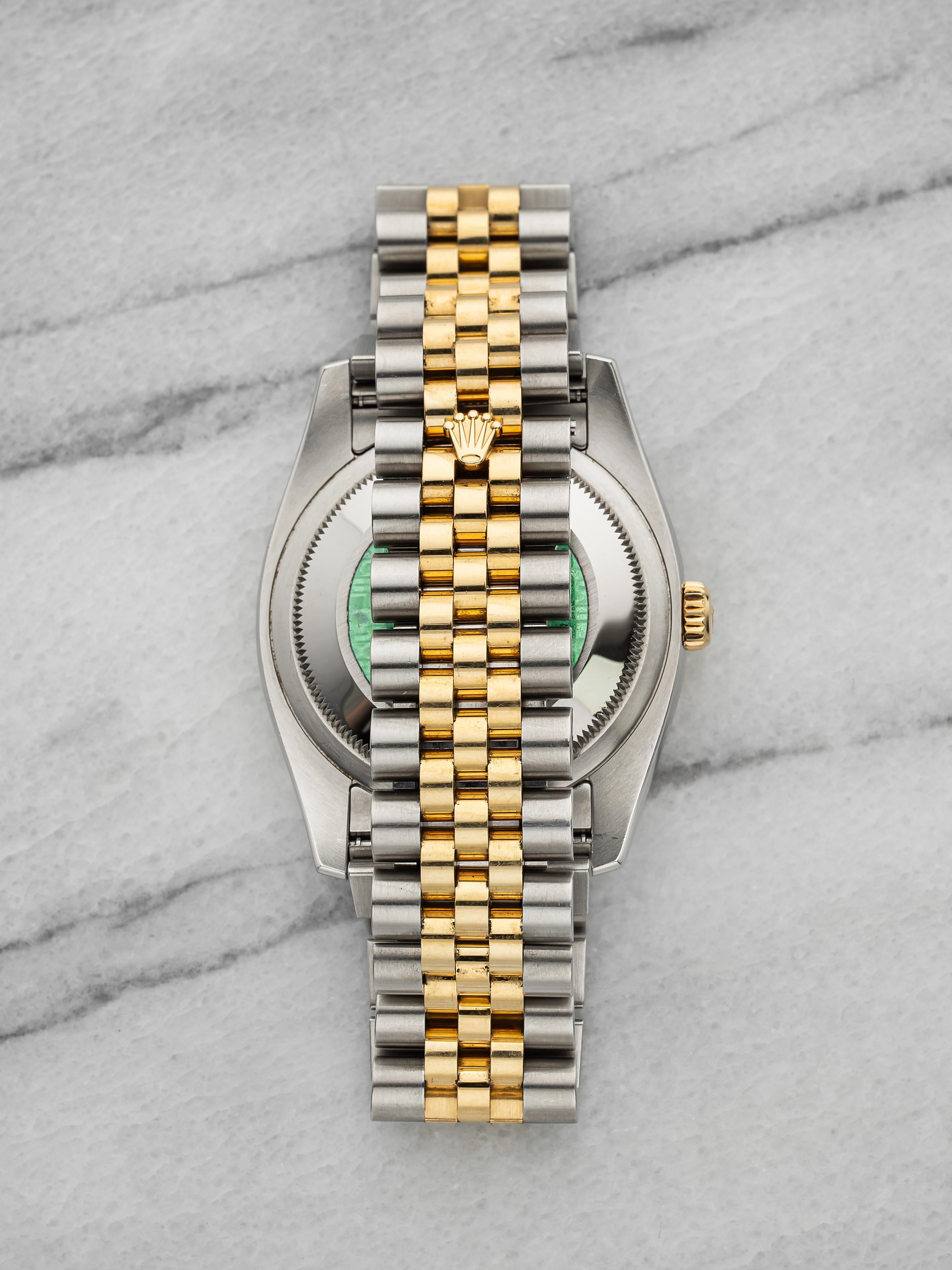 2006 Rolex Datejust 116233 Two Tone Black Motif Dial Automatic 36mm