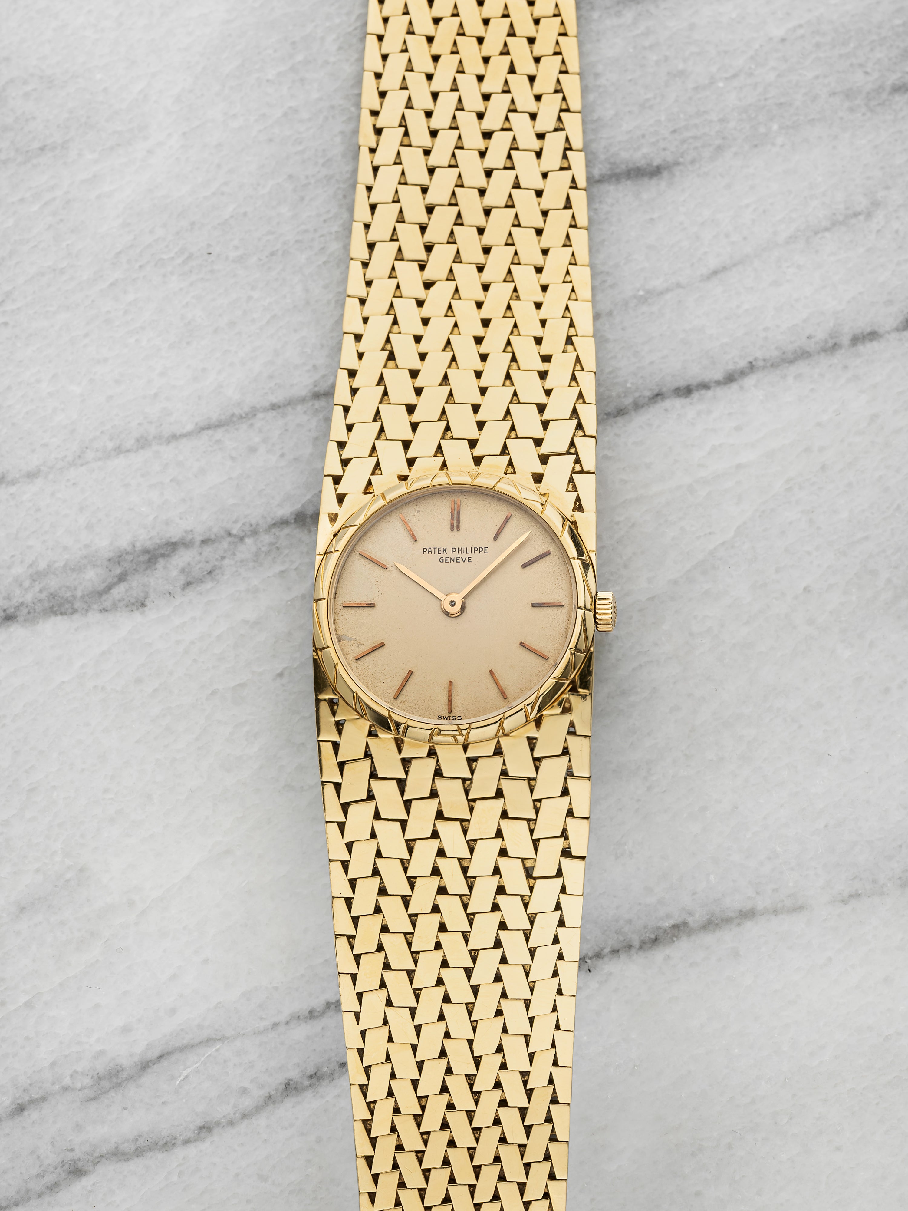 Vintage 1960s Patek Philippe 3310 18K Yellow Gold Champagne Dial Manual 29mm