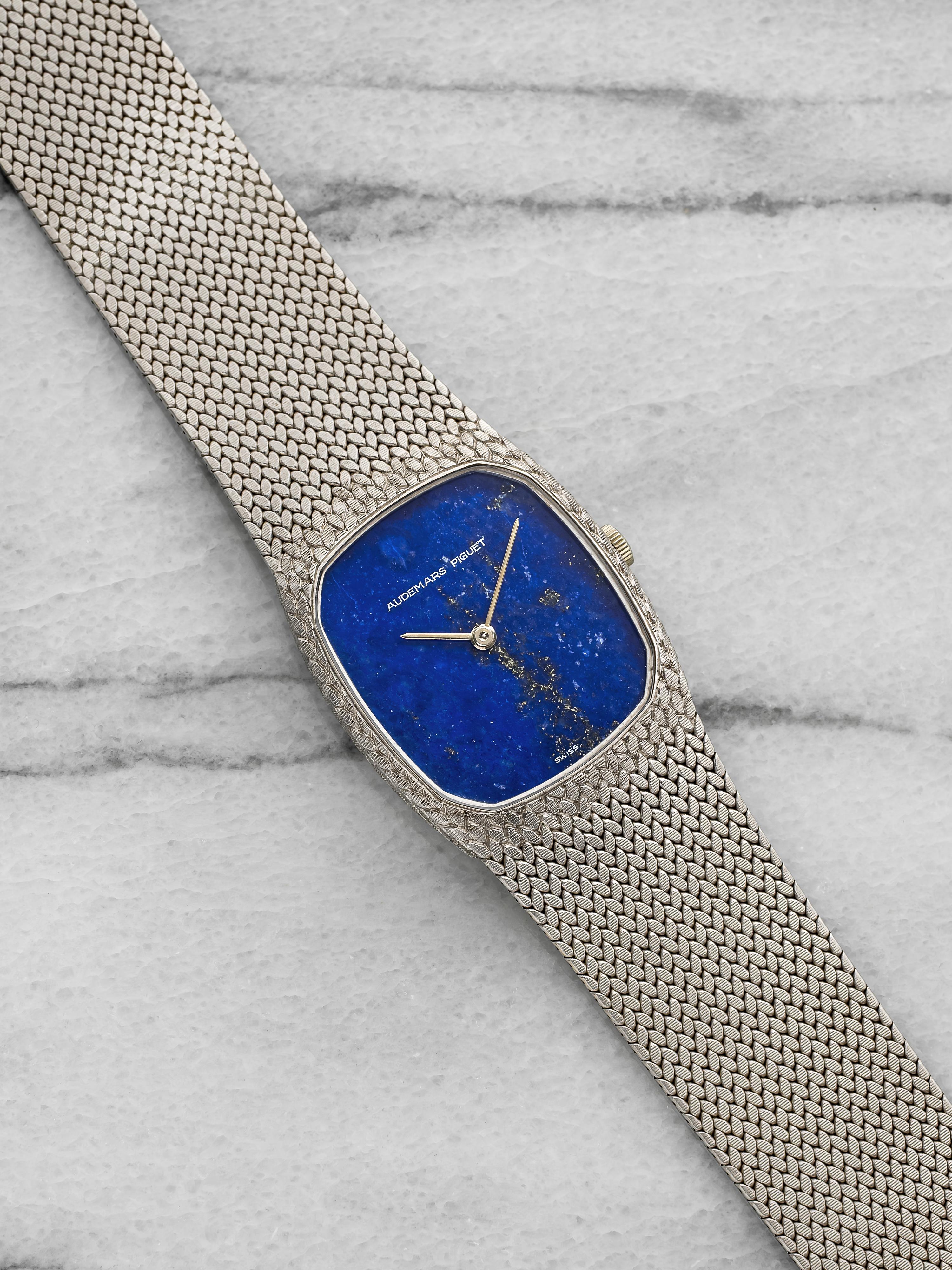 Vintage 1960s Audemars Piguet Cobra 18K WG Lapis Lazuli Dial Manual 27 mm