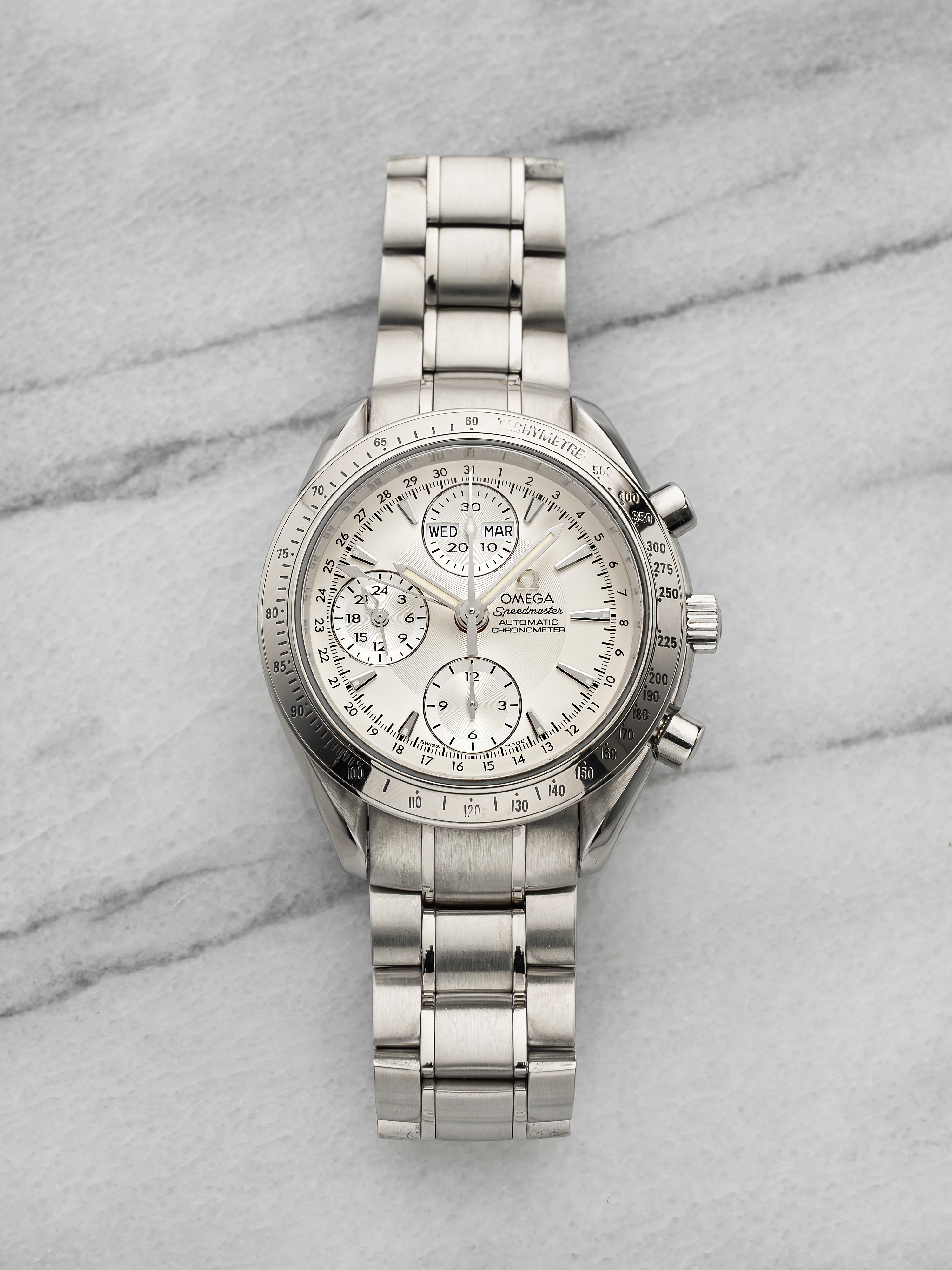 2006 Omega Speedmaster Reduced Triple Calendar 3221.30.00 Steel Silver 40 mm