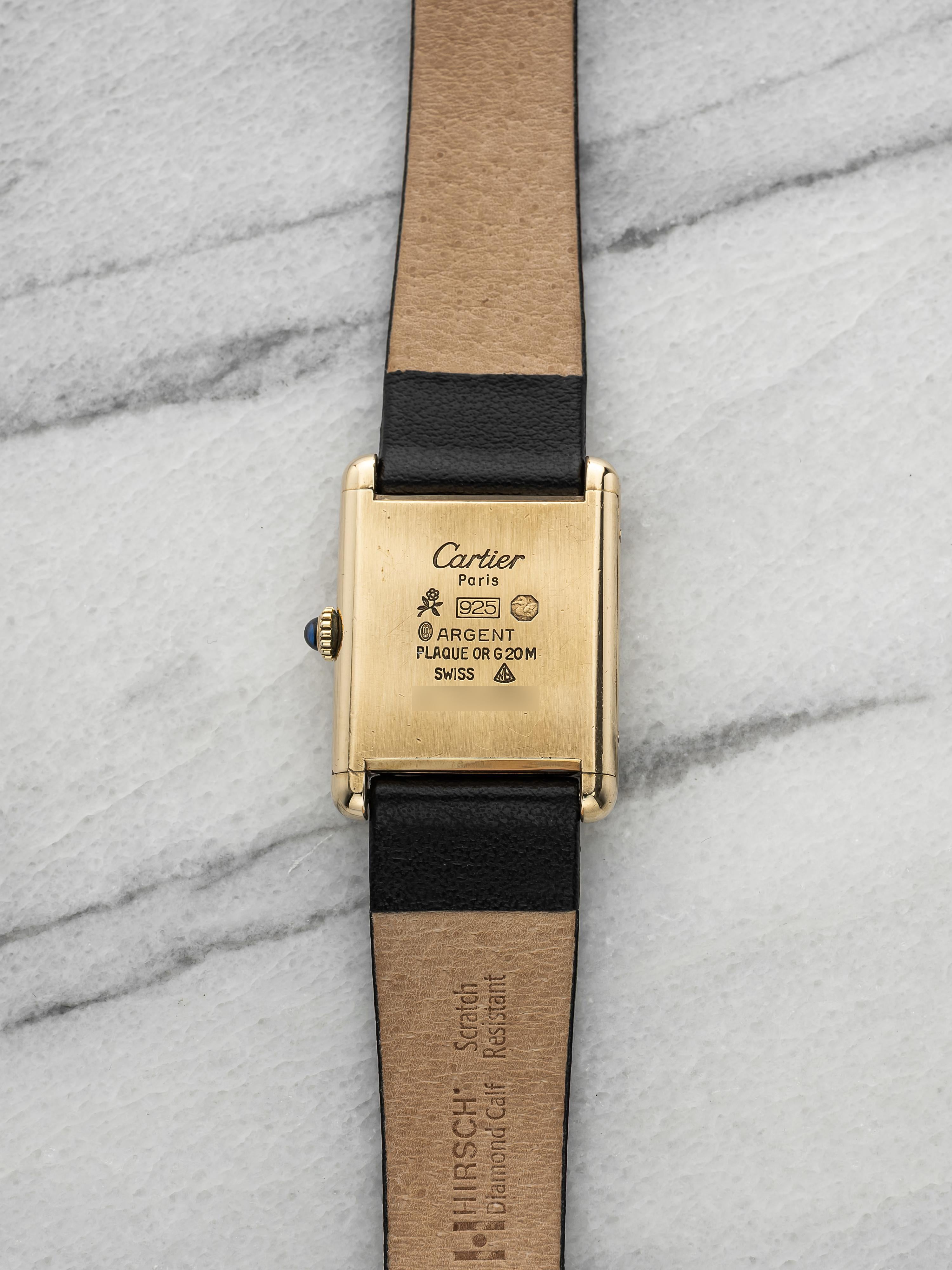 Vintage 1970s Cartier Must Tank Vermeil Brown Tortoise Dial Manual 23mm