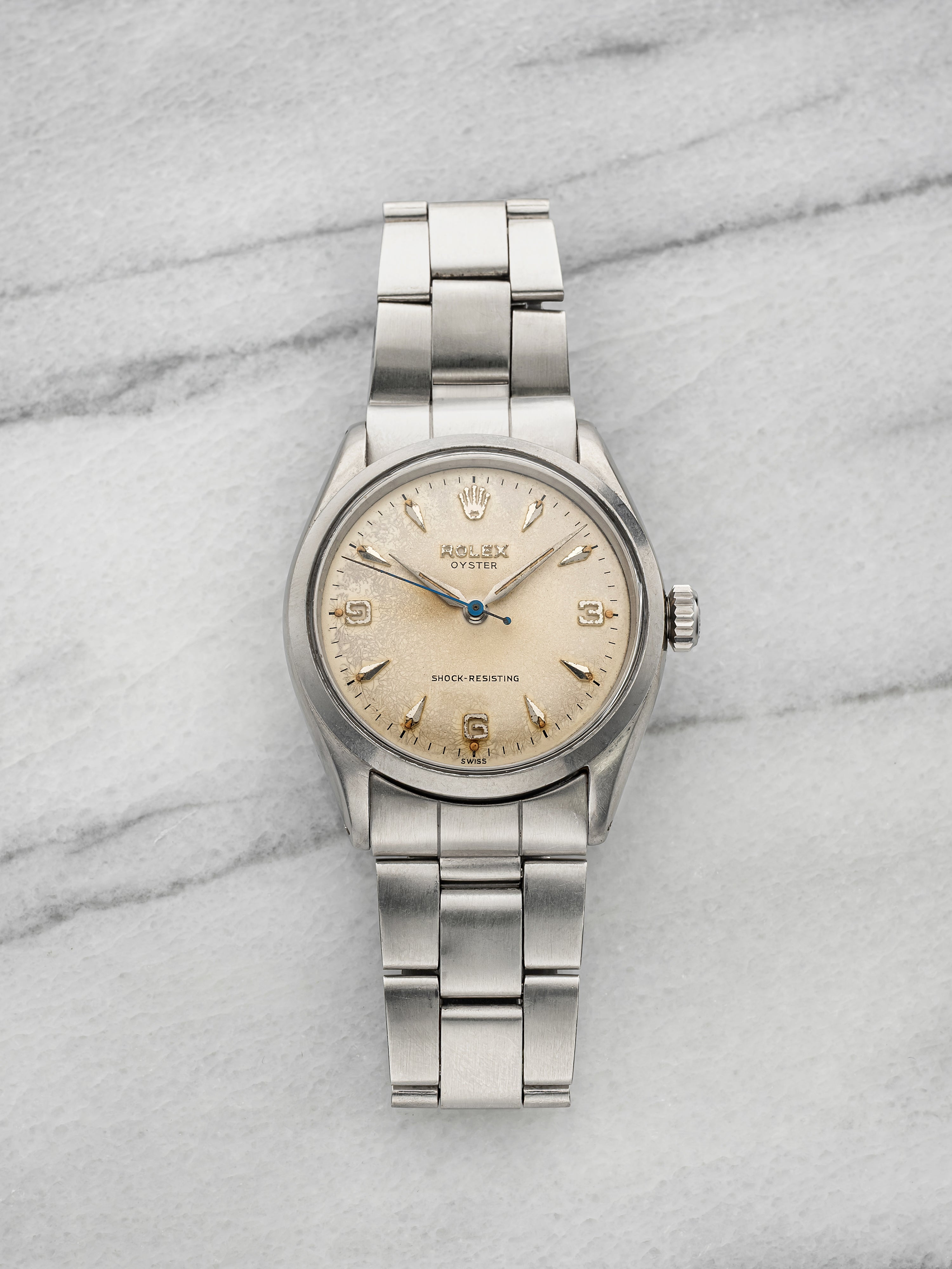 Vintage 1957 Rolex Oyster Super Precision 6480 Steel White Dial Manual 34mm