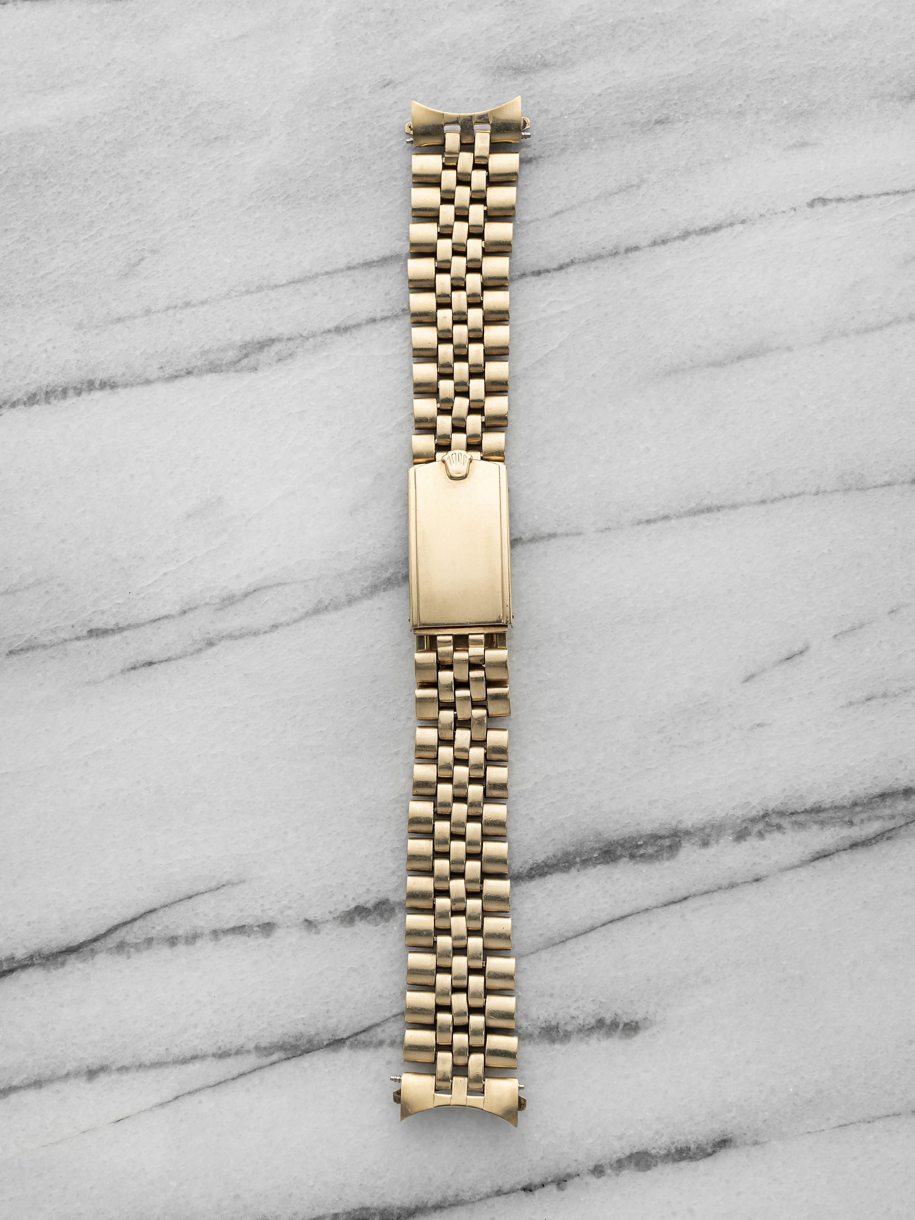 Vintage 1970s Rolex Jubilee 14K Yellow Gold Bracelet 19mm Lug