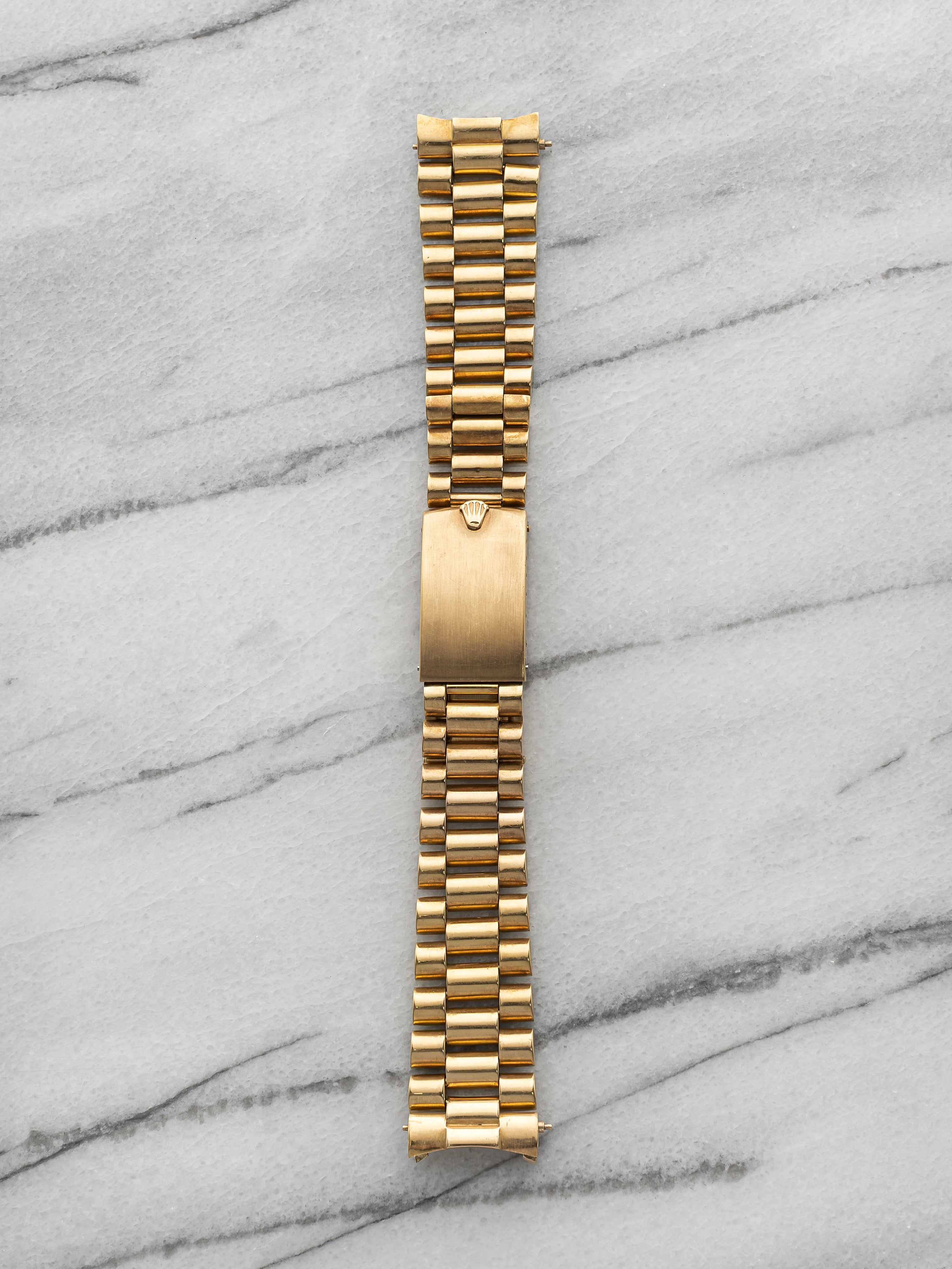 Vintage 1970s Rolex President 18K Yellow Gold 20mm Lug Bracelet