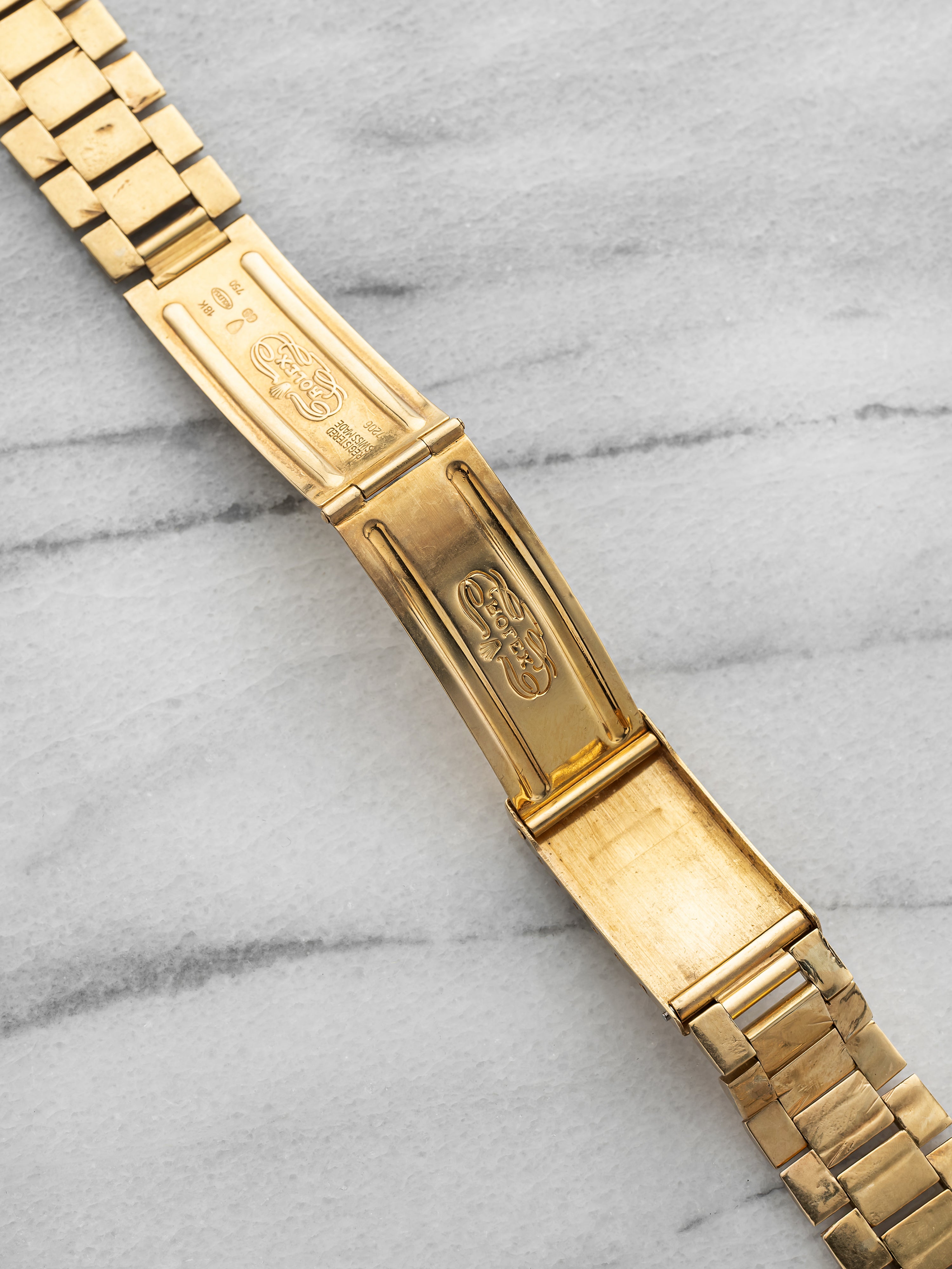 Vintage 1970s Rolex President 18K Yellow Gold 20mm Lug Bracelet