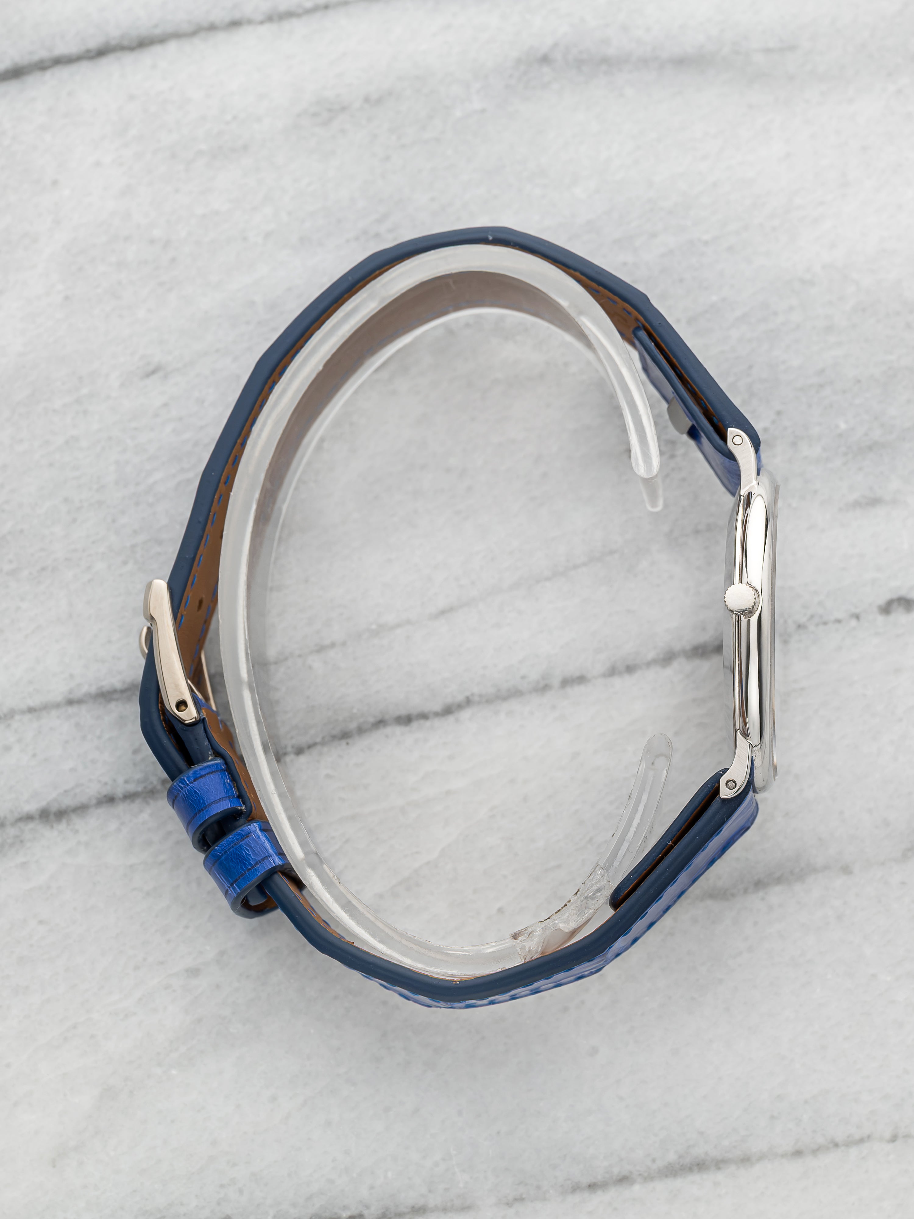 Vintage 1980s Piaget 9025 Dress 18K White Gold Lapis Lazuli Dial Manual 30mm