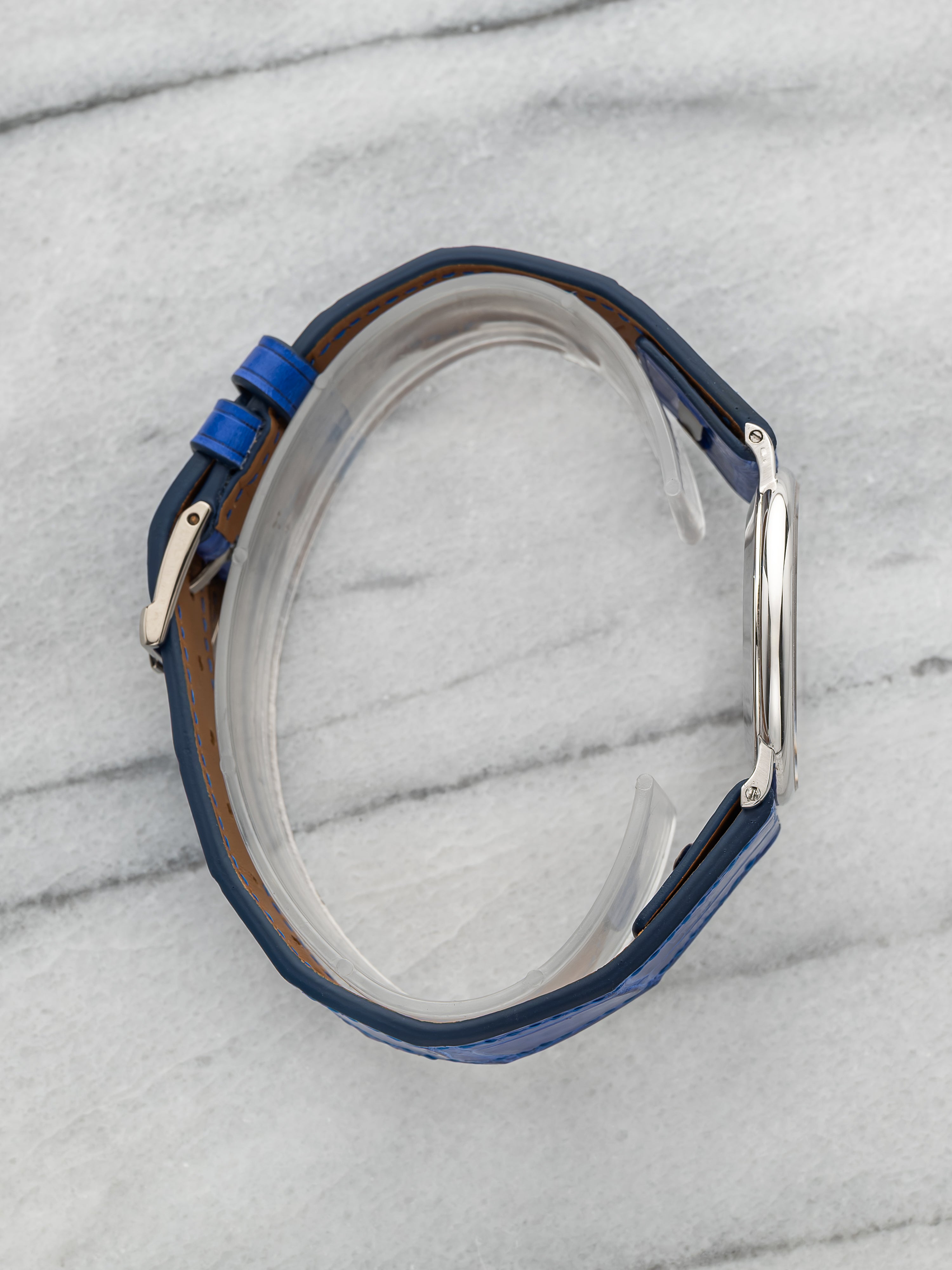 Vintage 1980s Piaget 9025 Dress 18K White Gold Lapis Lazuli Dial Manual 30mm
