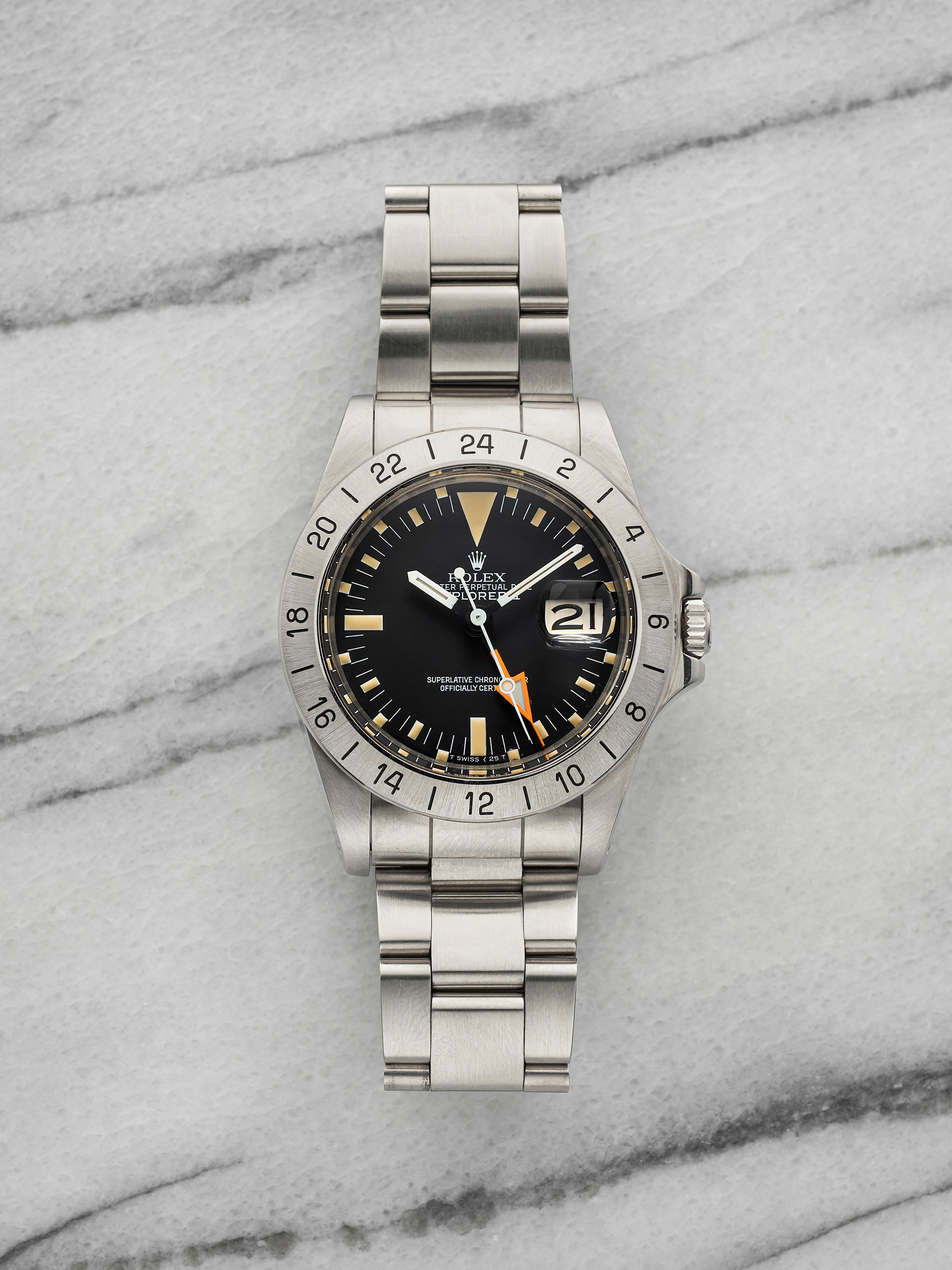 Vintage 1983 Rolex Explorer II 1655 Stainless Steel Black Dial Automatic 40mm