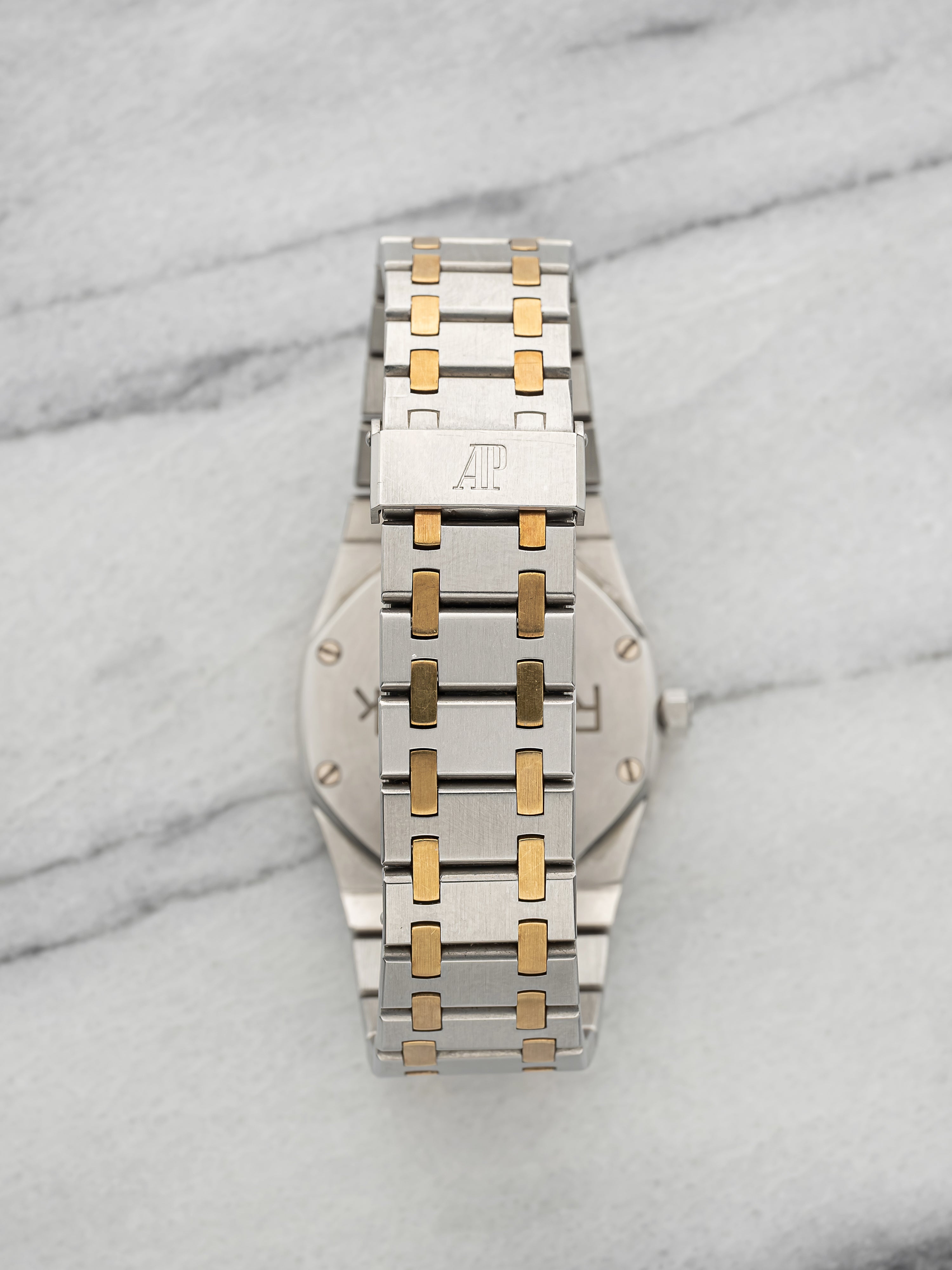 Vintage 1980s Audemars Piguet Royal Oak 56303SA Two Tone Grey Dial Quartz 33mm