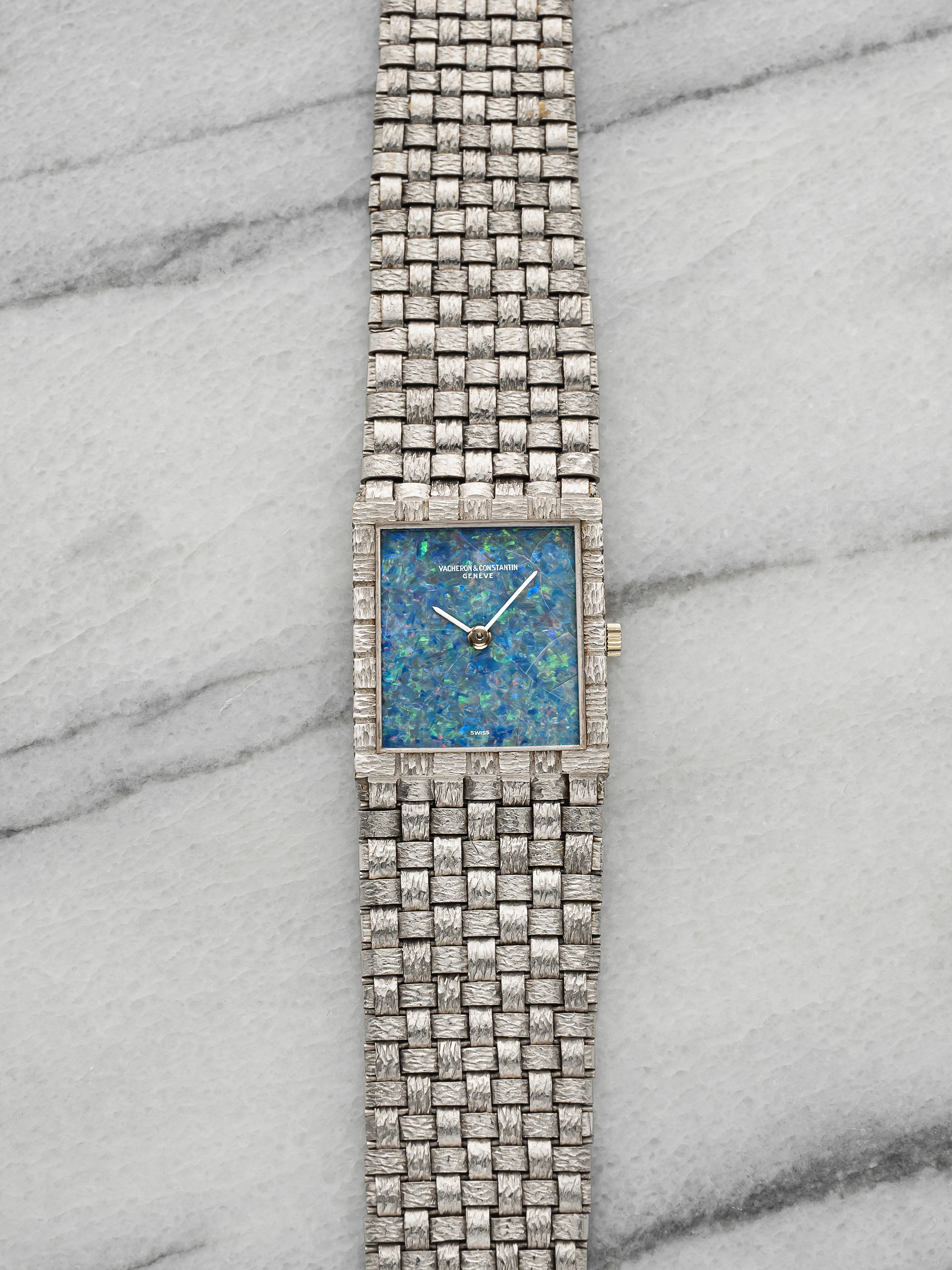 Vintage 1970s Vacheron Constantin 7186 Integrated 18K WG Opal Dial Manual 23mm