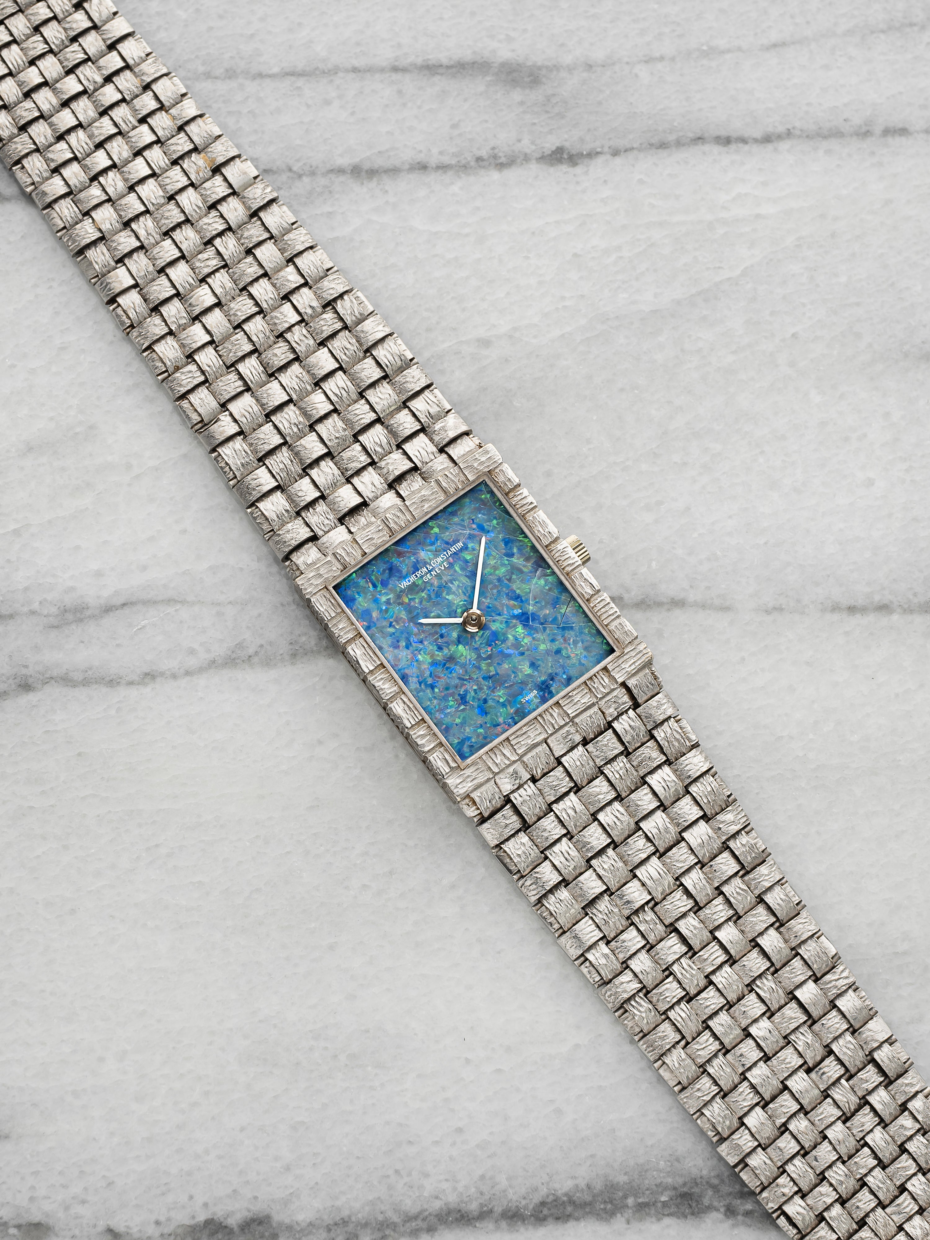 Vintage 1970s Vacheron Constantin 7186 Integrated 18K WG Opal Dial Manual 23mm