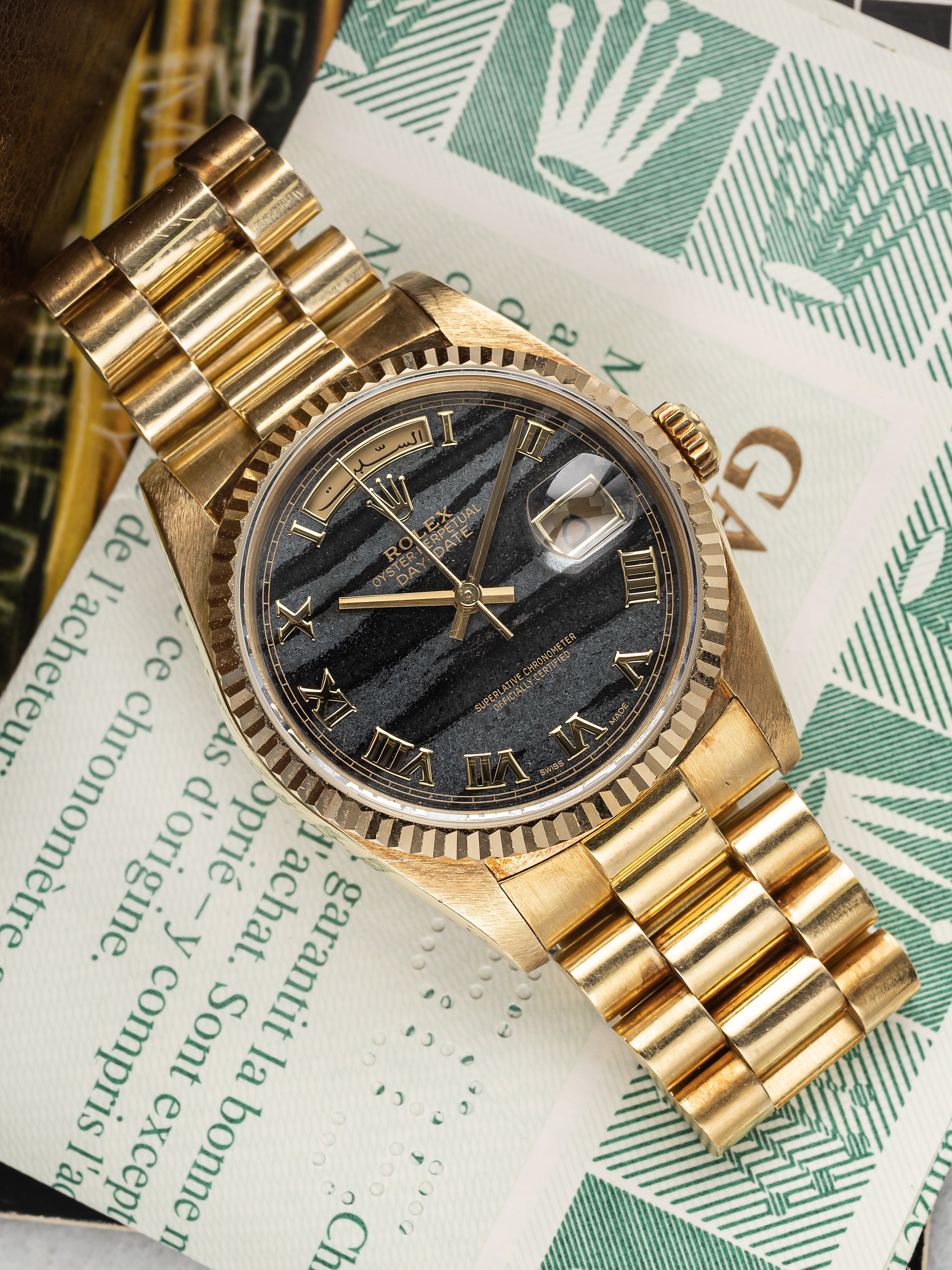 Rolex Daydate 18238 - Ferrite Stone Dial.