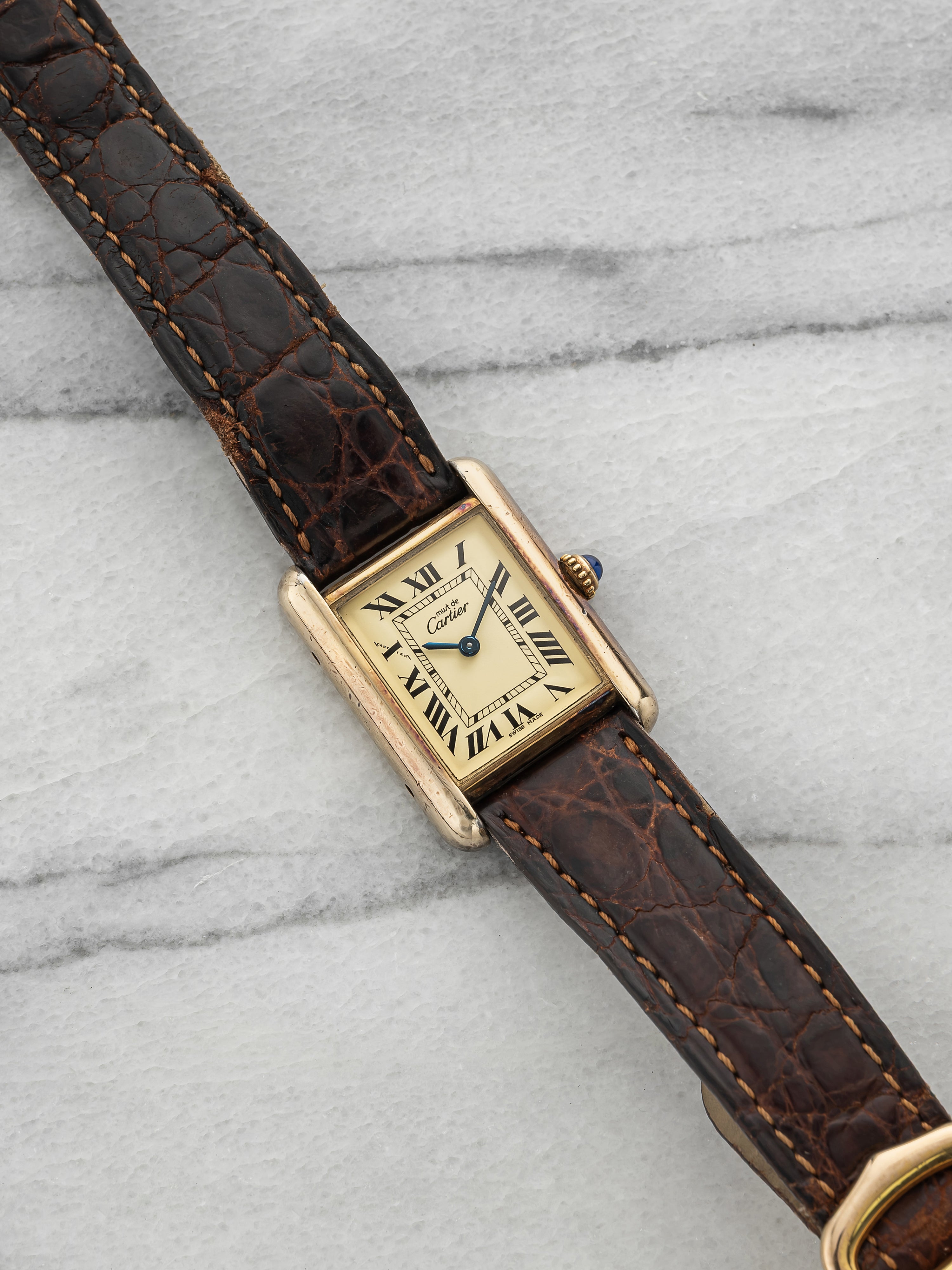 Cartier Must Tank 2415 - Vermeil Lemon Roman Dial