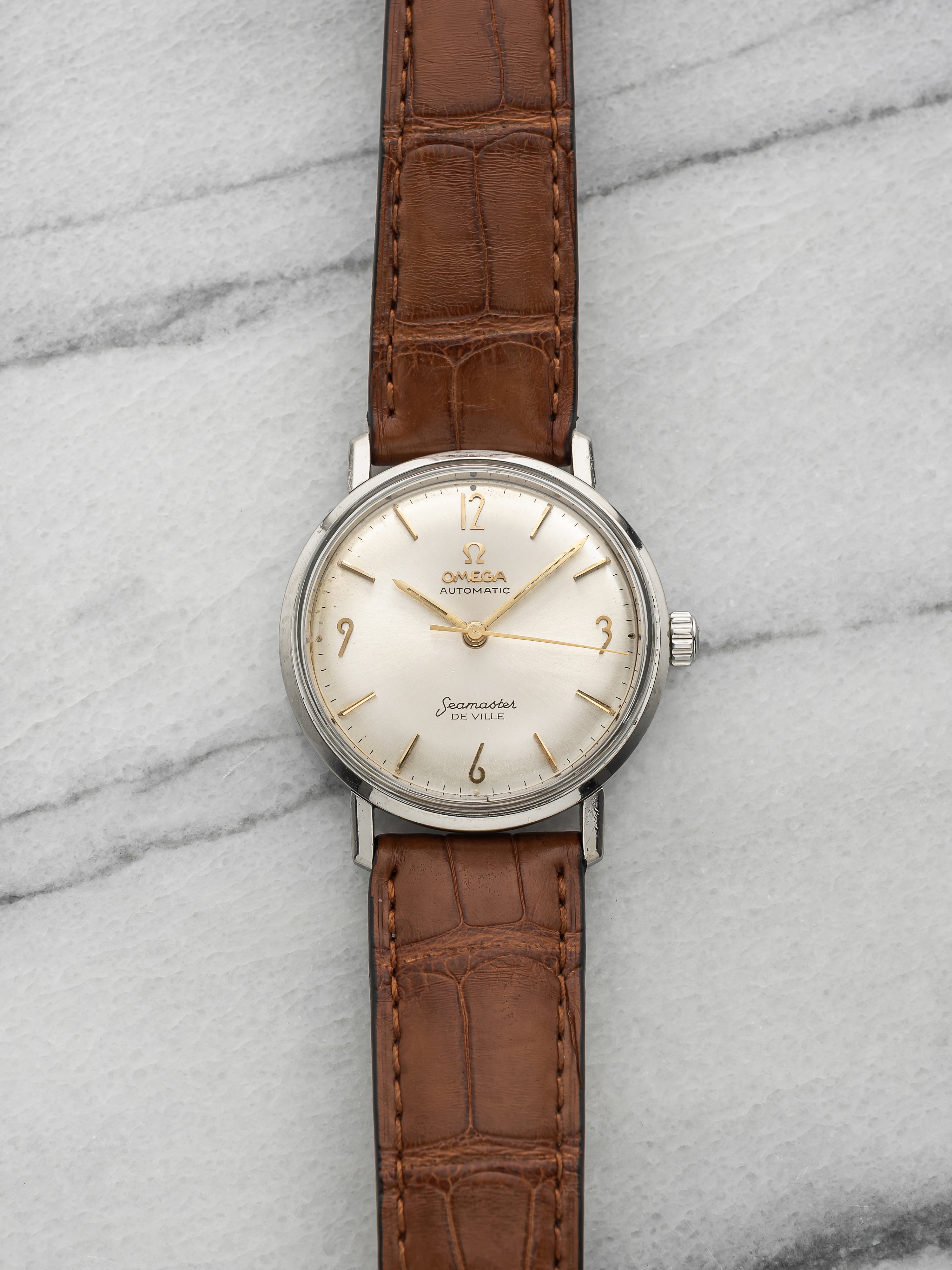 Vintage 1960s Omega Seamaster De Ville 165.020 Steel Silver Dial Auto 34mm