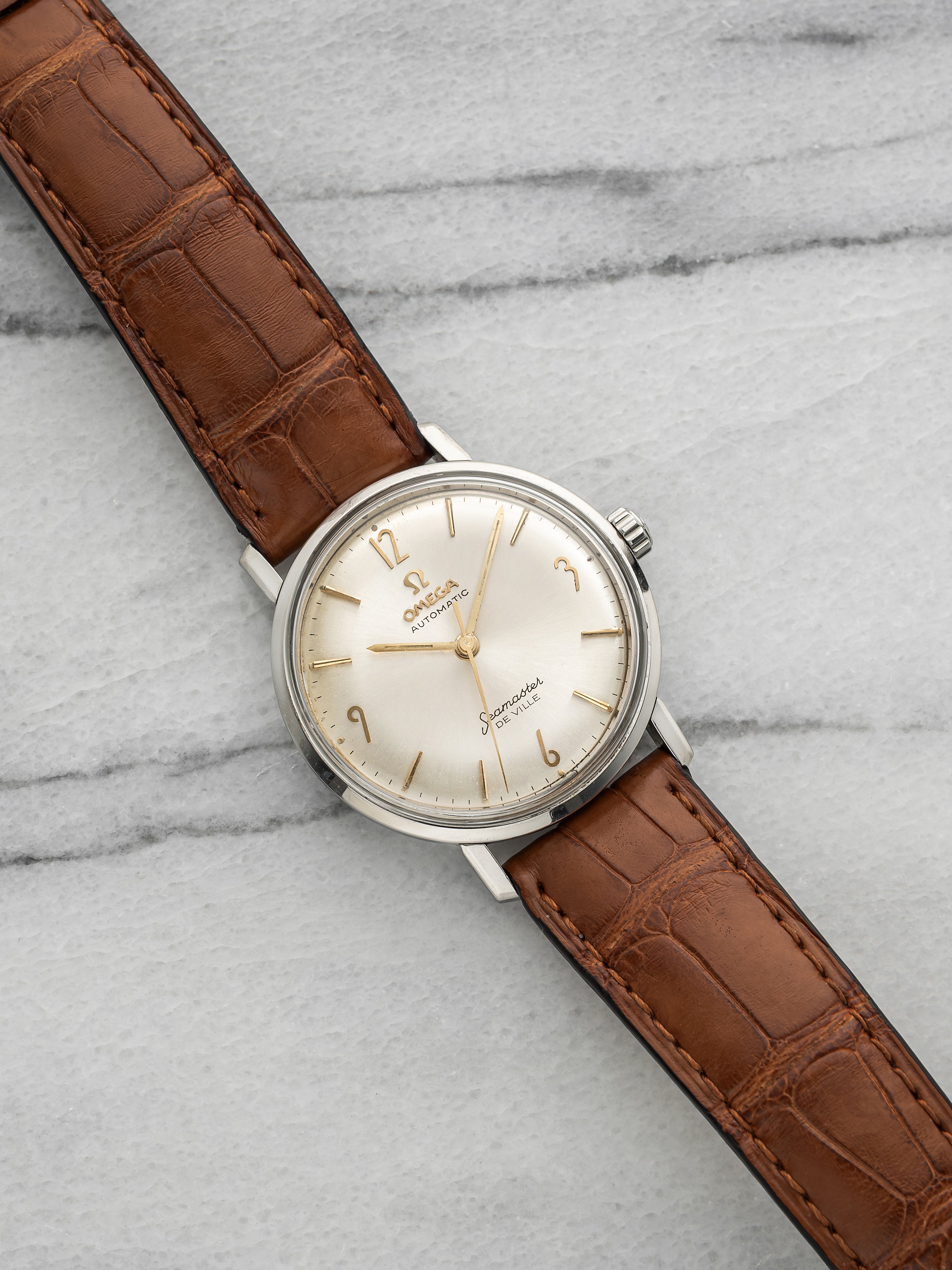 Vintage 1960s Omega Seamaster De Ville 165.020 Steel Silver Dial Auto 34mm