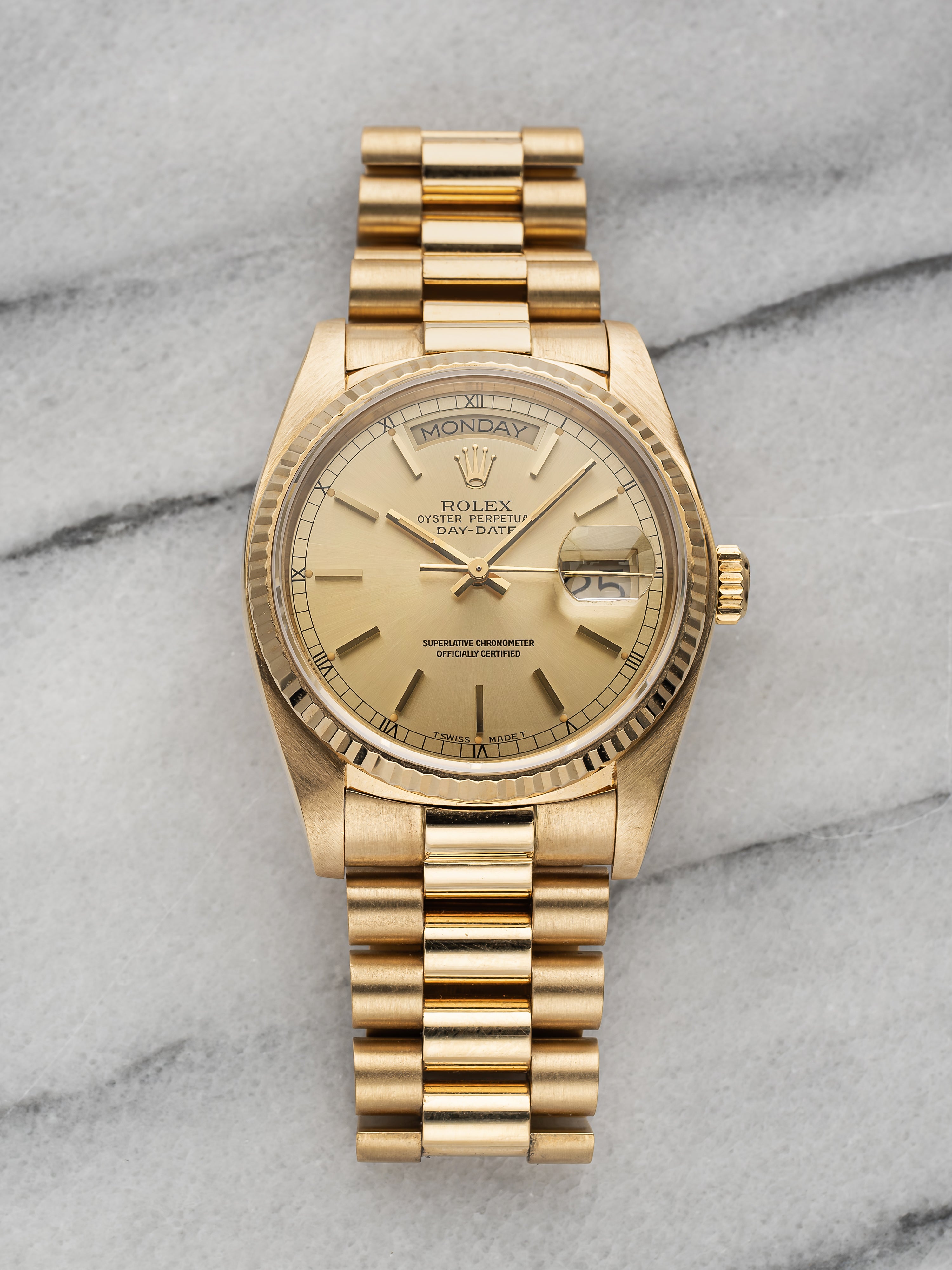 Rolex Daydate 18038 - 18K Yellow Gold.