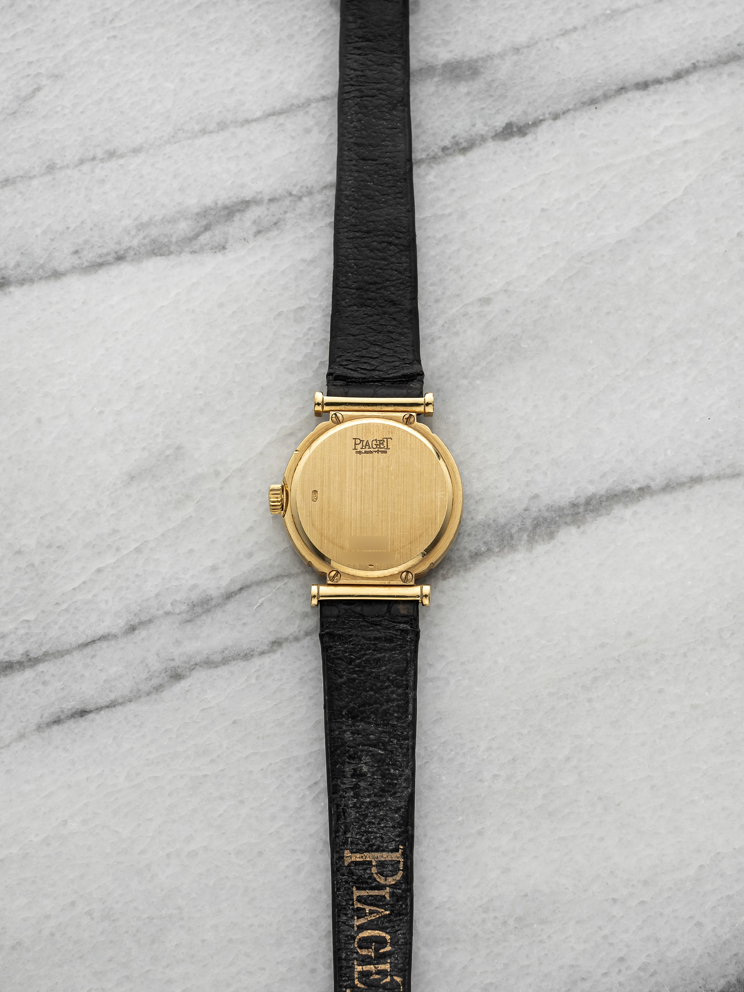 Vintage 1980s Piaget Polo 8243 Ladies 18K Yellow Gold Champagne Dial Quartz 20mm